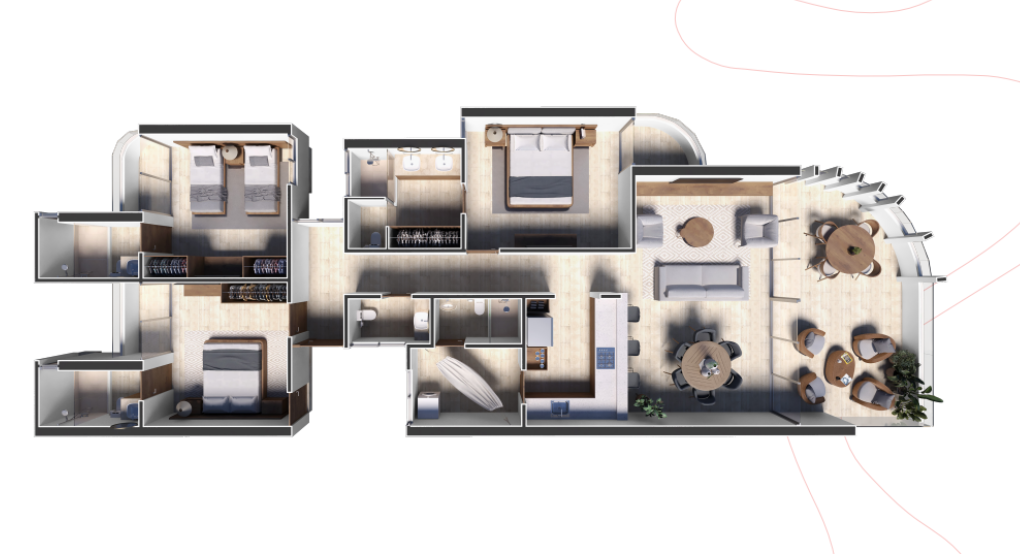 Beachfront condominium with balcony, paddle and tennis court, gym, snack bar, in Telchac, for sale, M&eacute;rida.