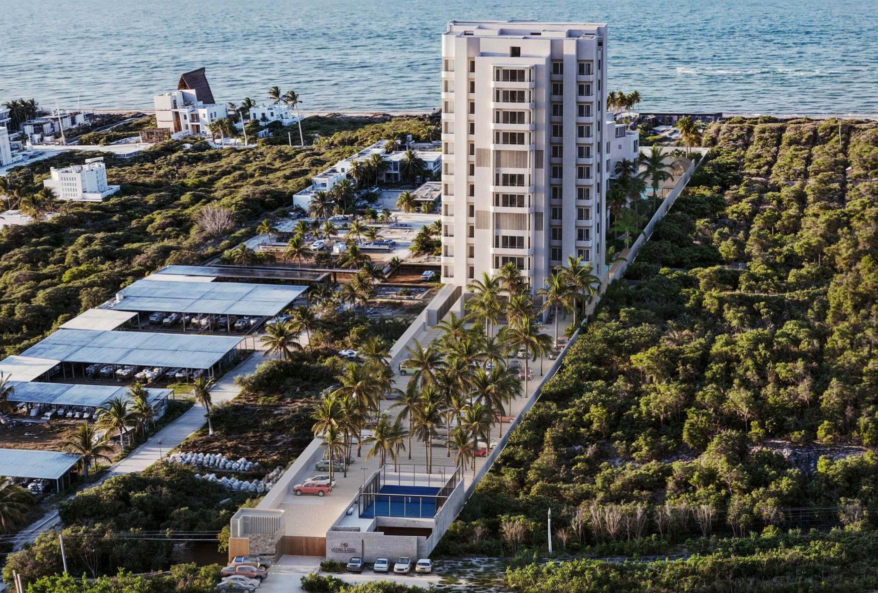 Marina view penthouse with beach club, sea boardwalk, pre-construction, for sale Progreso, Yucatan.