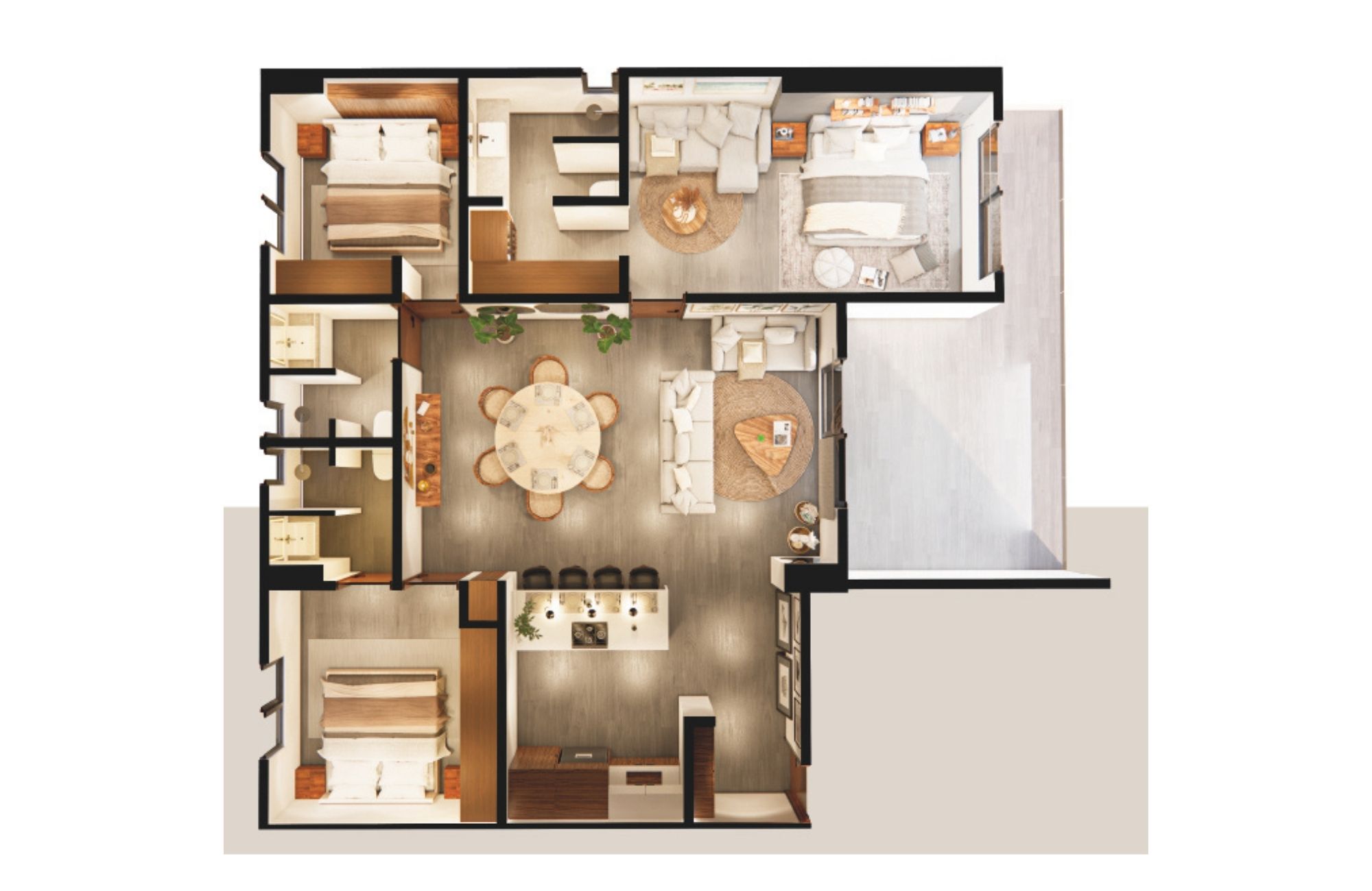 Condo with study and terrace for sale in Lagos del Sol, Canc&uacute;n