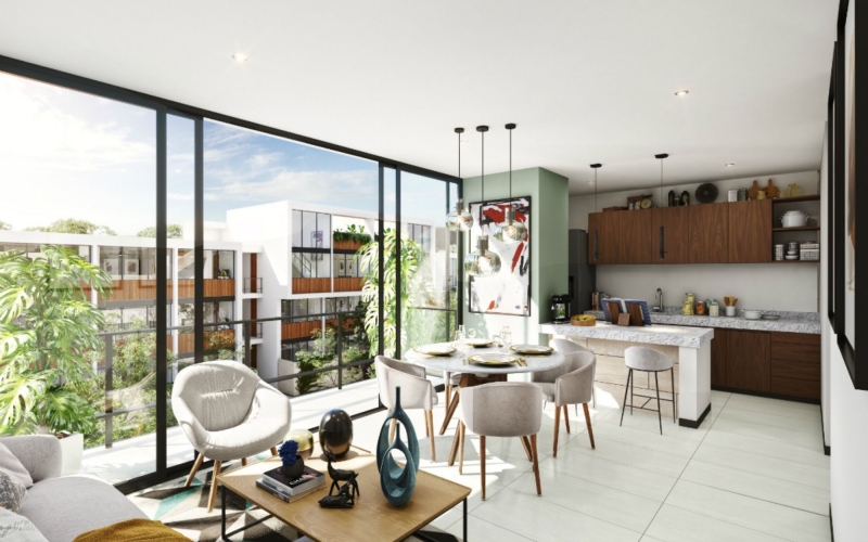 Departamento con balc&oacute;n y amenidades, en venta, Zona Norte, M&eacute;rida