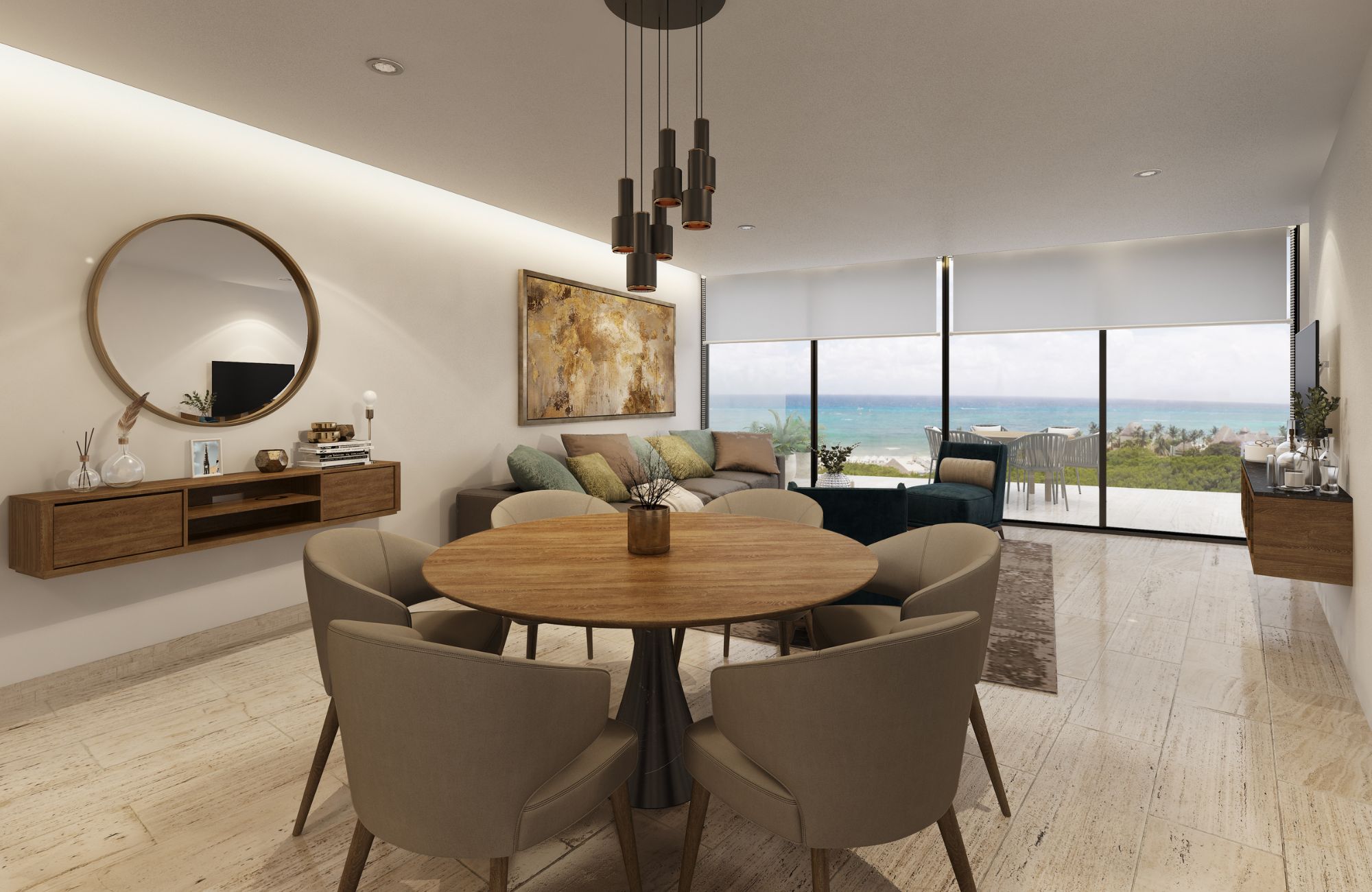 Departamento de lujo, vista al mar, en venta, Corasol, Playa del Carmen