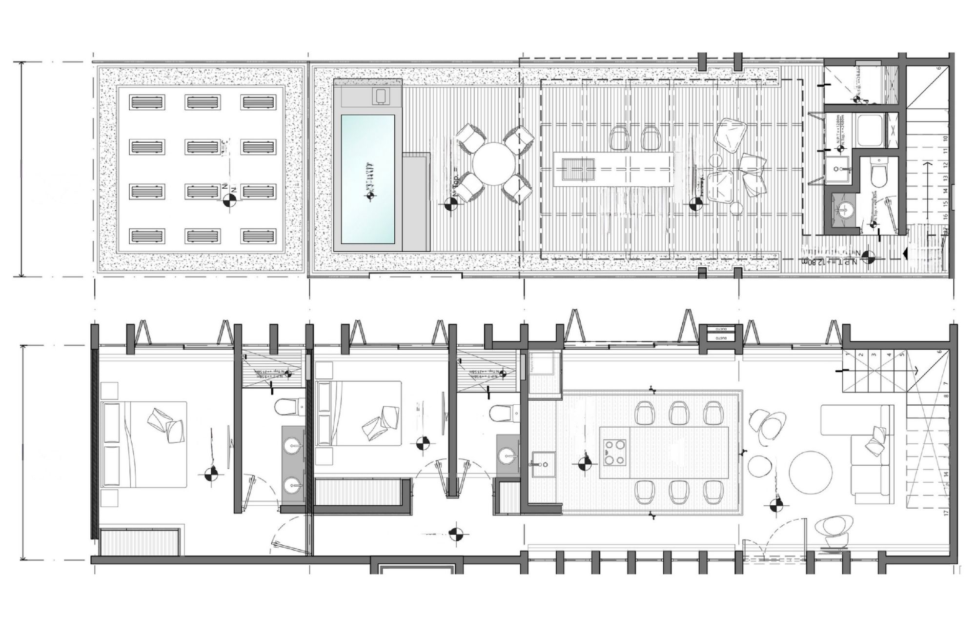 3 bedroom penthouse, private pool, avant garde building with design and decoration inspired by art.