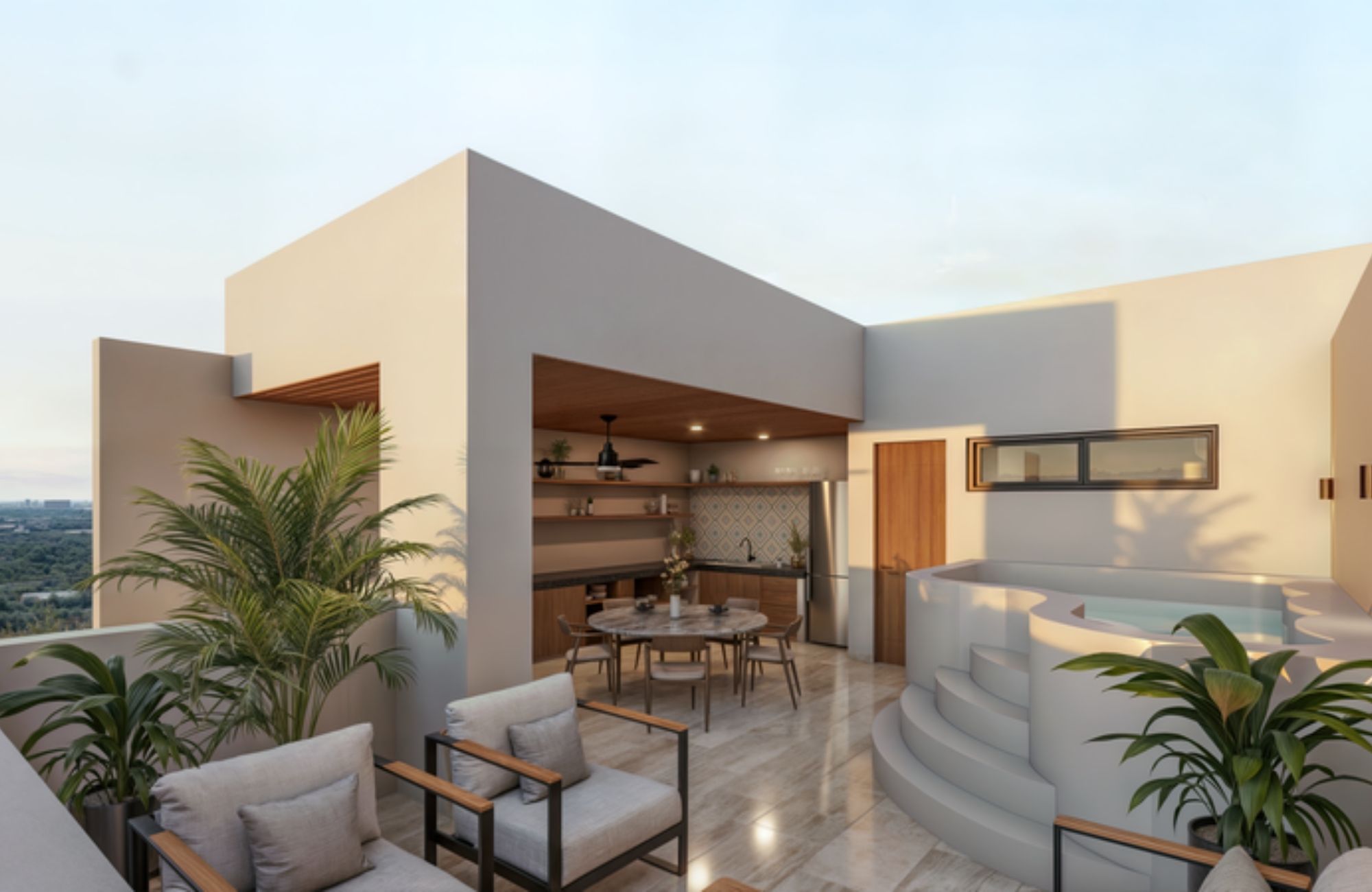 Penthouse de dos pisos con jacuzzi, terraza, pet-friendly en venta M&eacute;rida