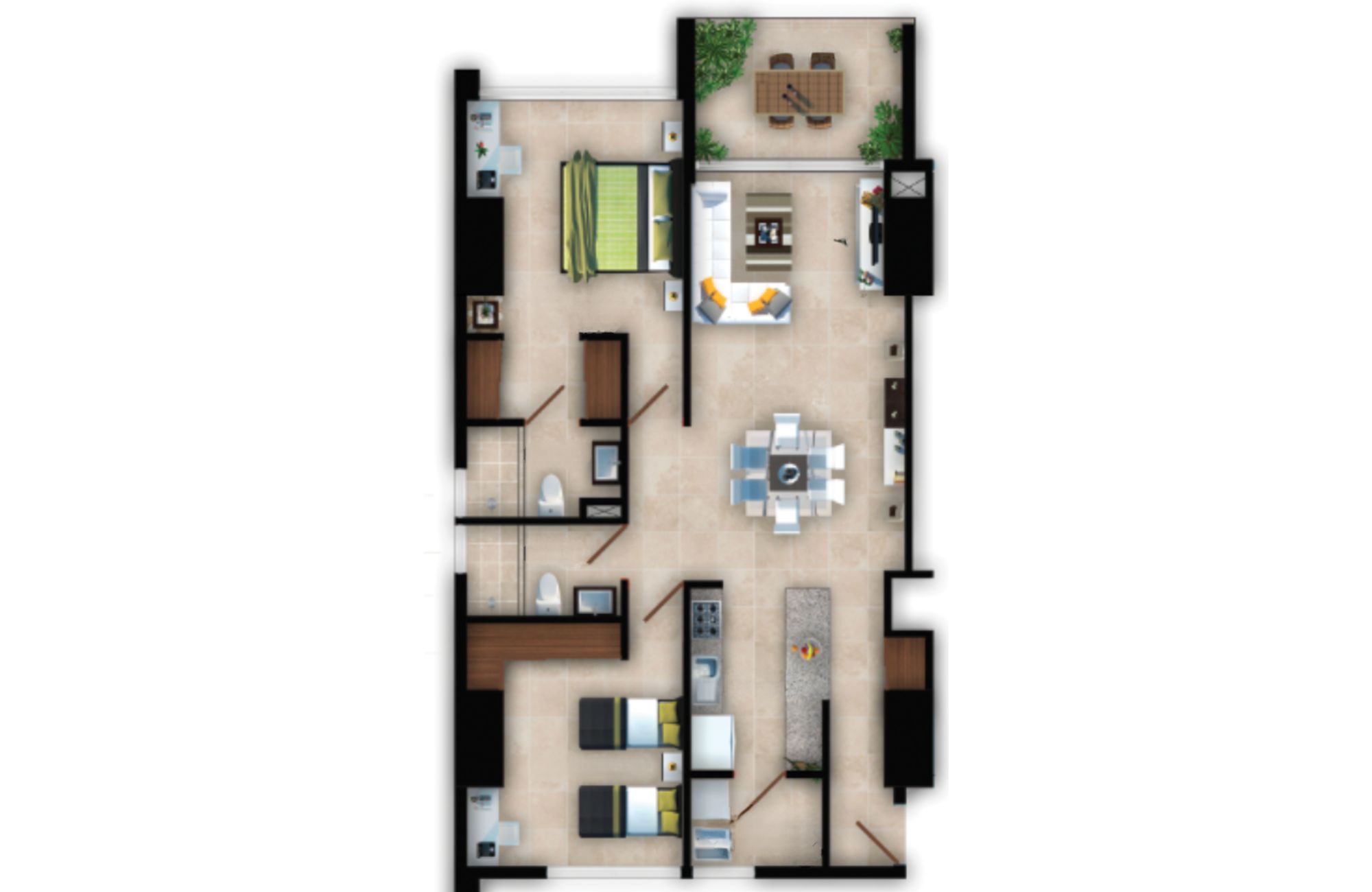 Apartment with balcony for sale, V&iacute;a Cumbres, Canc&uacute;n