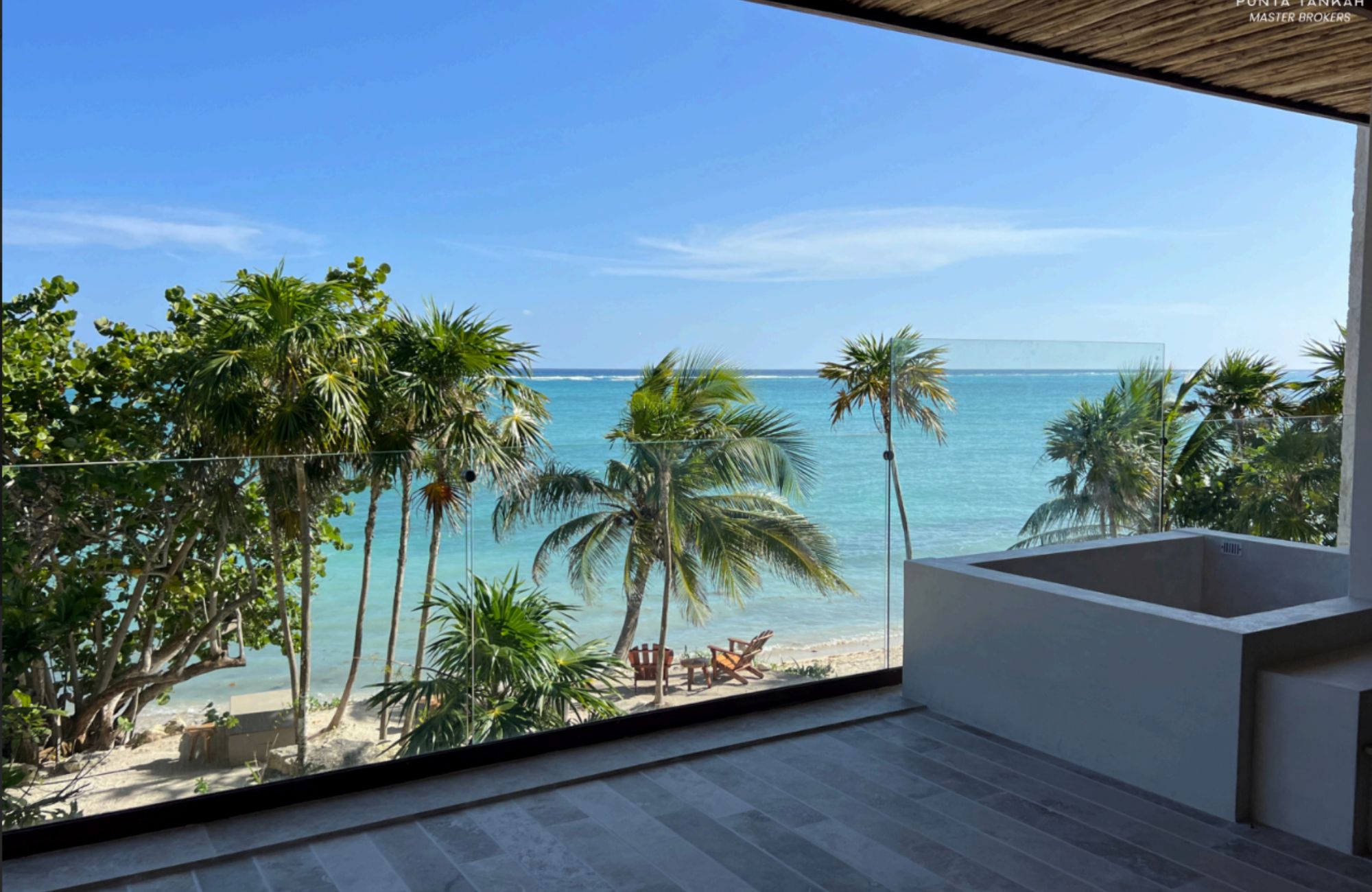 Oceanfront apartment, private pool, terrace, lock off, pre-sale Tulum.