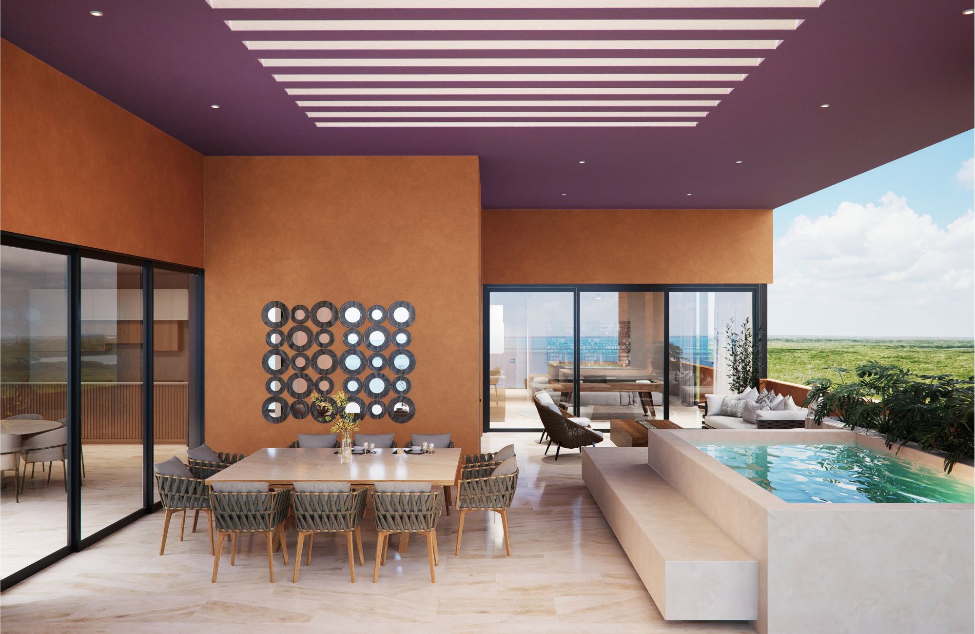 Ocean view apartment with dock, adults pool, golf, marina,  beach club, for sale Puerto Canc&uacute;n.