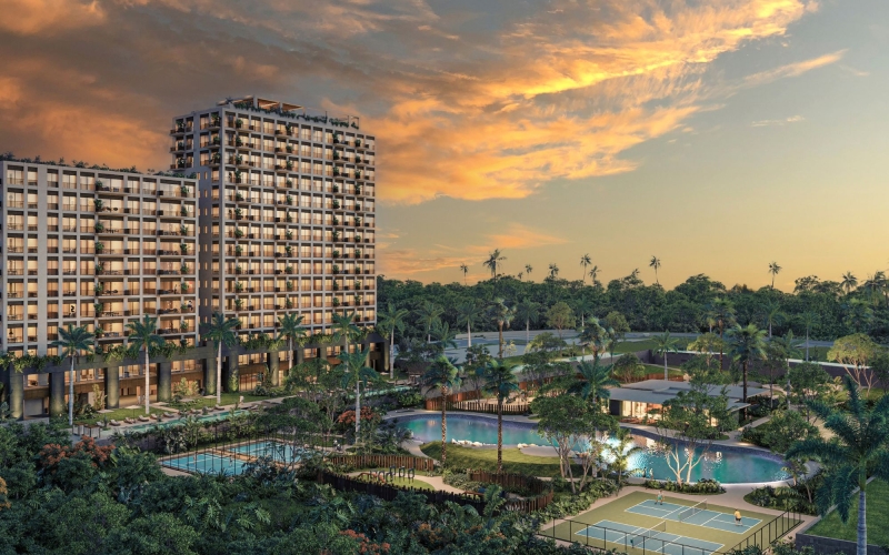 Condo with pool, Kids Club, mini golf, padel, for sale, Luis Donaldo Colosio, Canc&uacute;n.