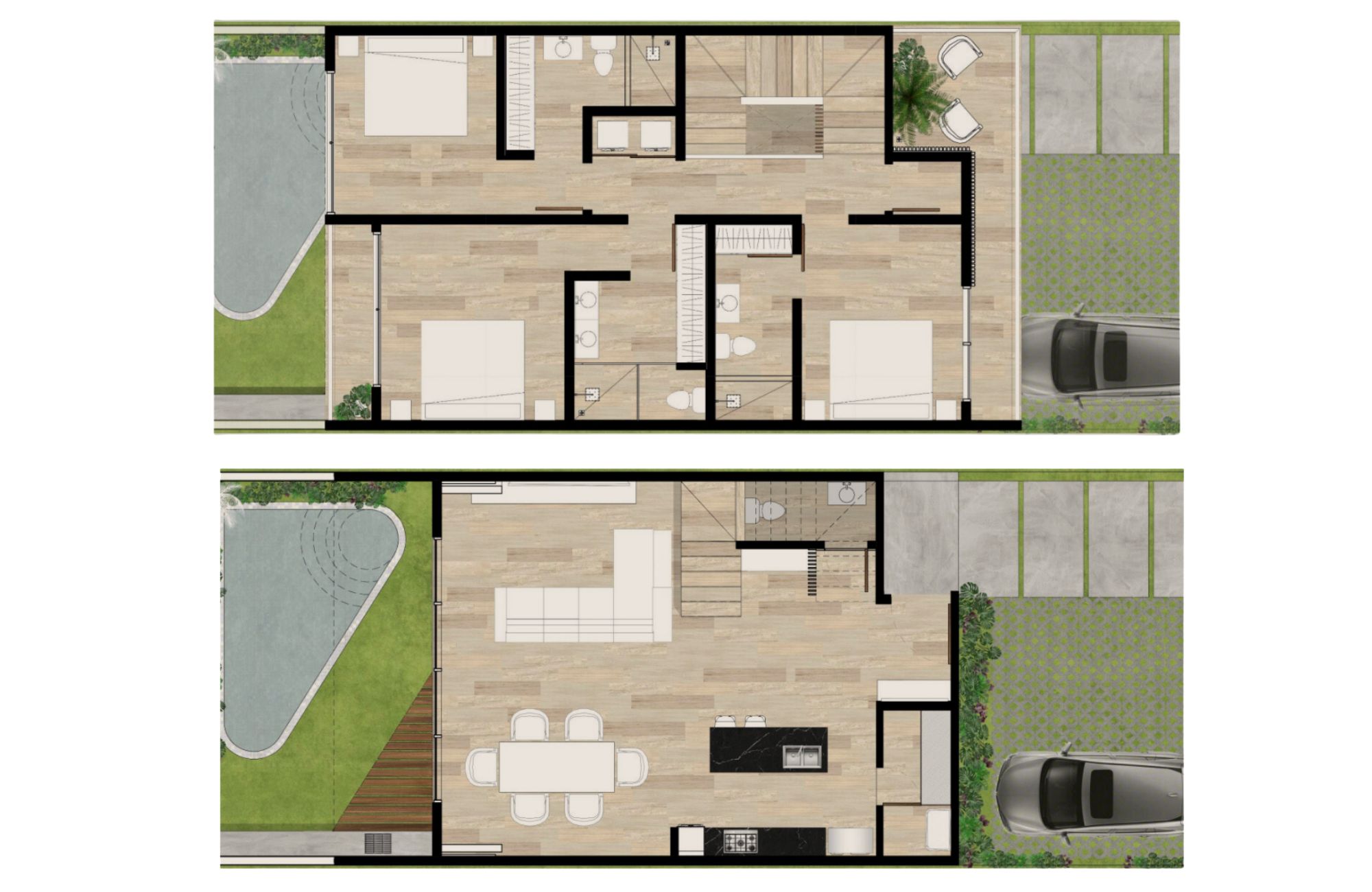 Casa con doble altura y rooftop, alberca comun, El Encuentro, Playa del Carmen