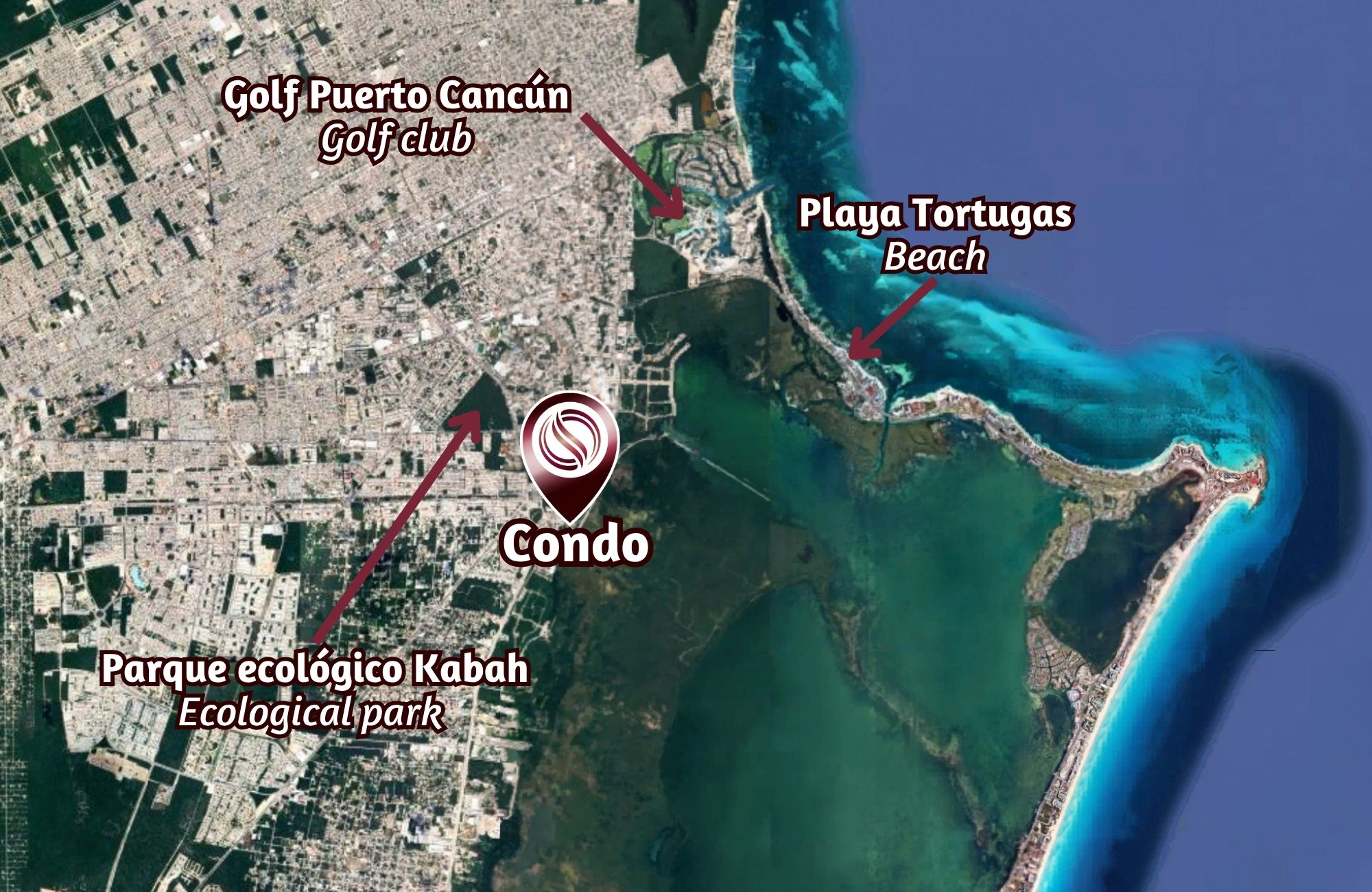 Ocean view condo with dock, adults pool, golf, marina,  beach club, for sale Puerto Canc&uacute;n.