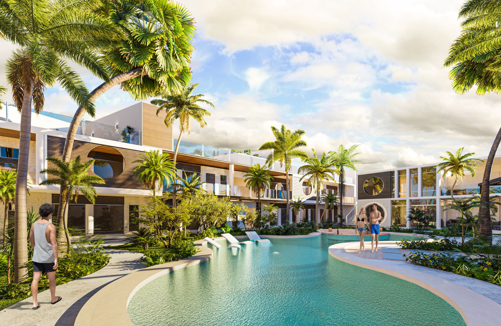 Ocean view apartment, hotel amenities for sale Cozumel South Hotel Zone