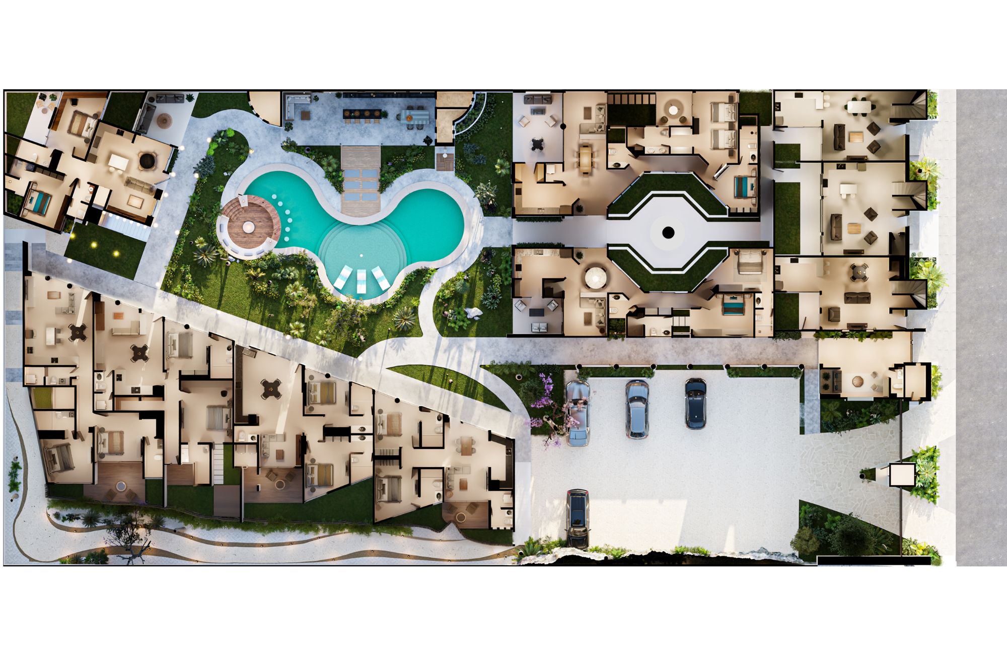 Beachfront condo, hotel services, dock, tennis court, jacuzzi, beach club, room service, concierge and more for sale in Cozumel