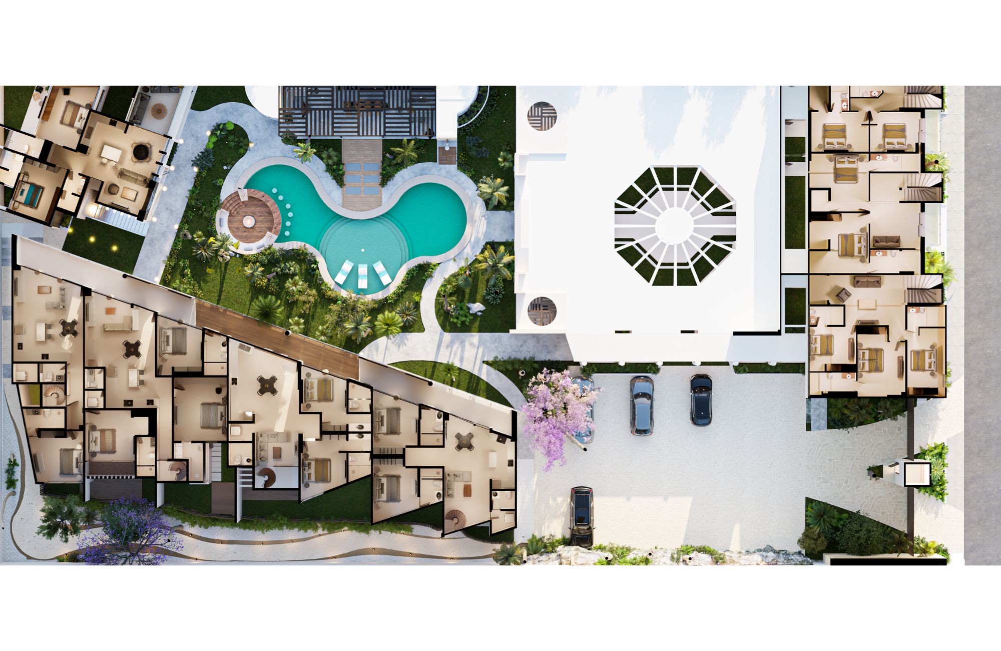 Beachfront condo, hotel services, dock, tennis court, jacuzzi, beach club, room service, concierge and more for sale in Cozumel