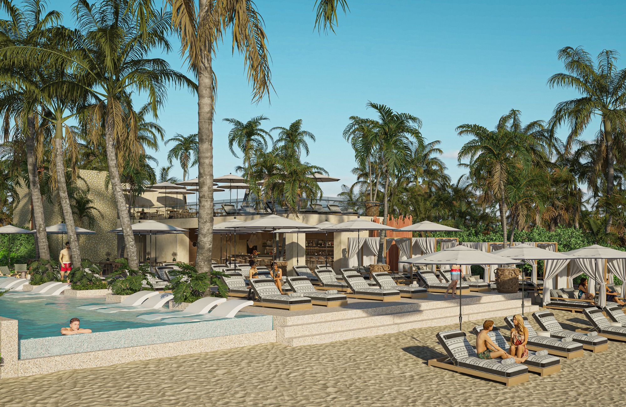Luxury studio for sale in Playacar, 4 pools, playground for children, Pet zone, gym, clubhouse, restaurant, terrace bar, concierge and more,