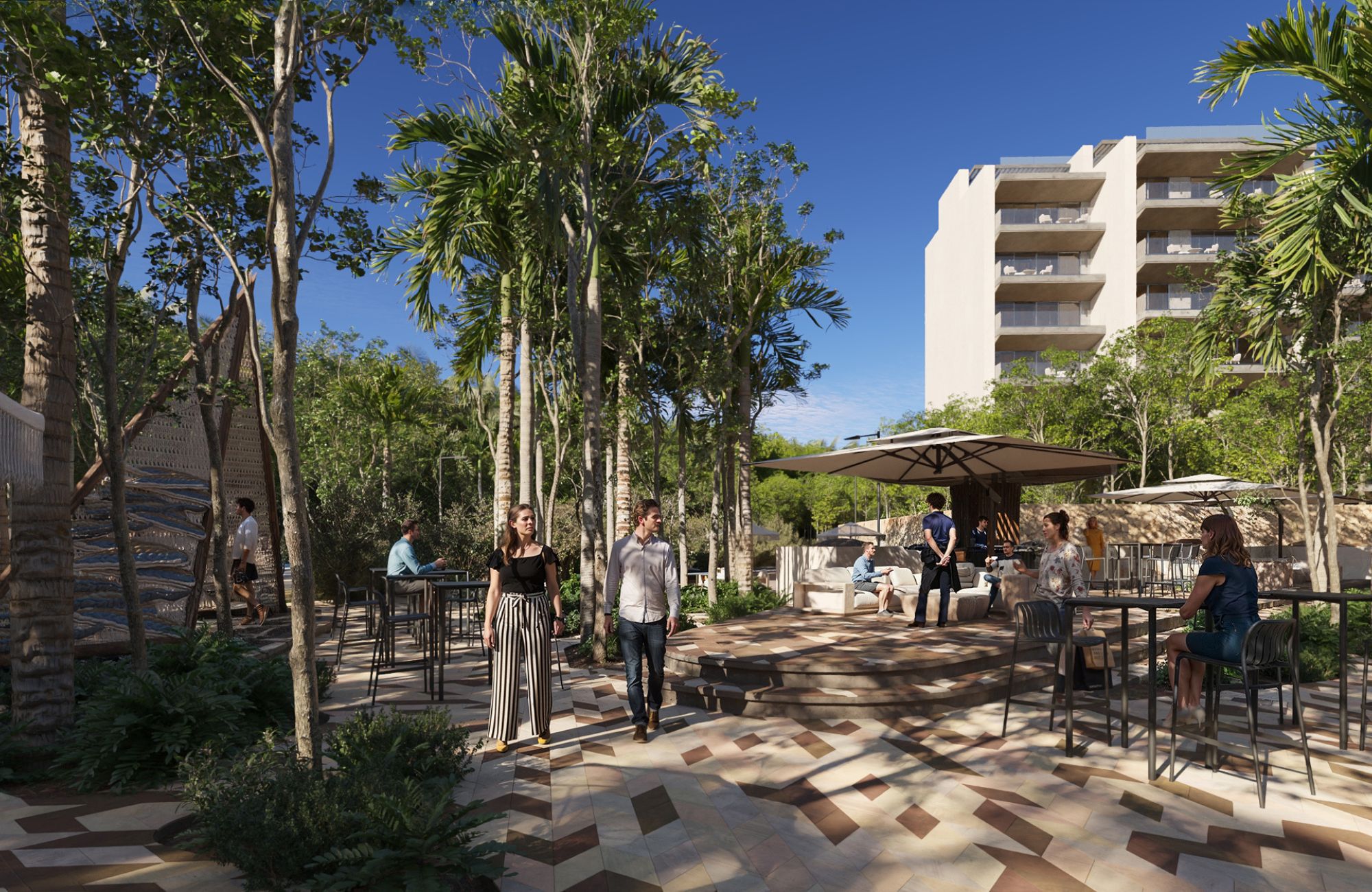 Luxury studio for sale in Playacar, 4 pools, playground for children, Pet zone, gym, clubhouse, restaurant, terrace bar, concierge and more,