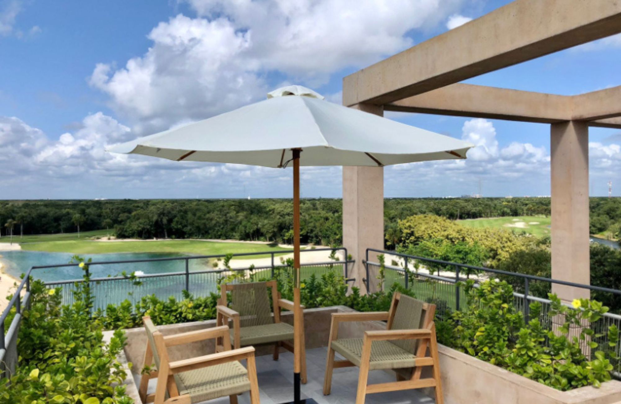 Double height condo, in golf course with beach club, double terrace, TV room, in Corasol, Playa del Carmen, pre-construction.