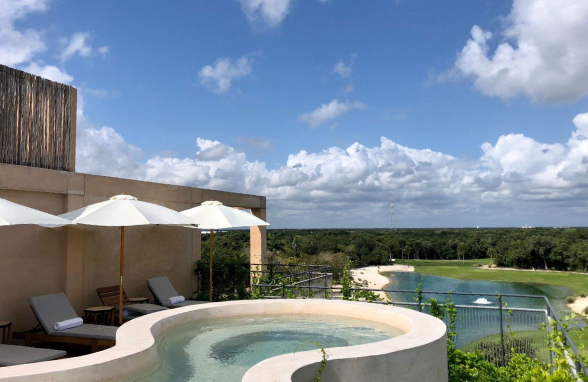 Double height condo, in golf course with beach club, double terrace, TV room, in Corasol, Playa del Carmen, pre-construction.