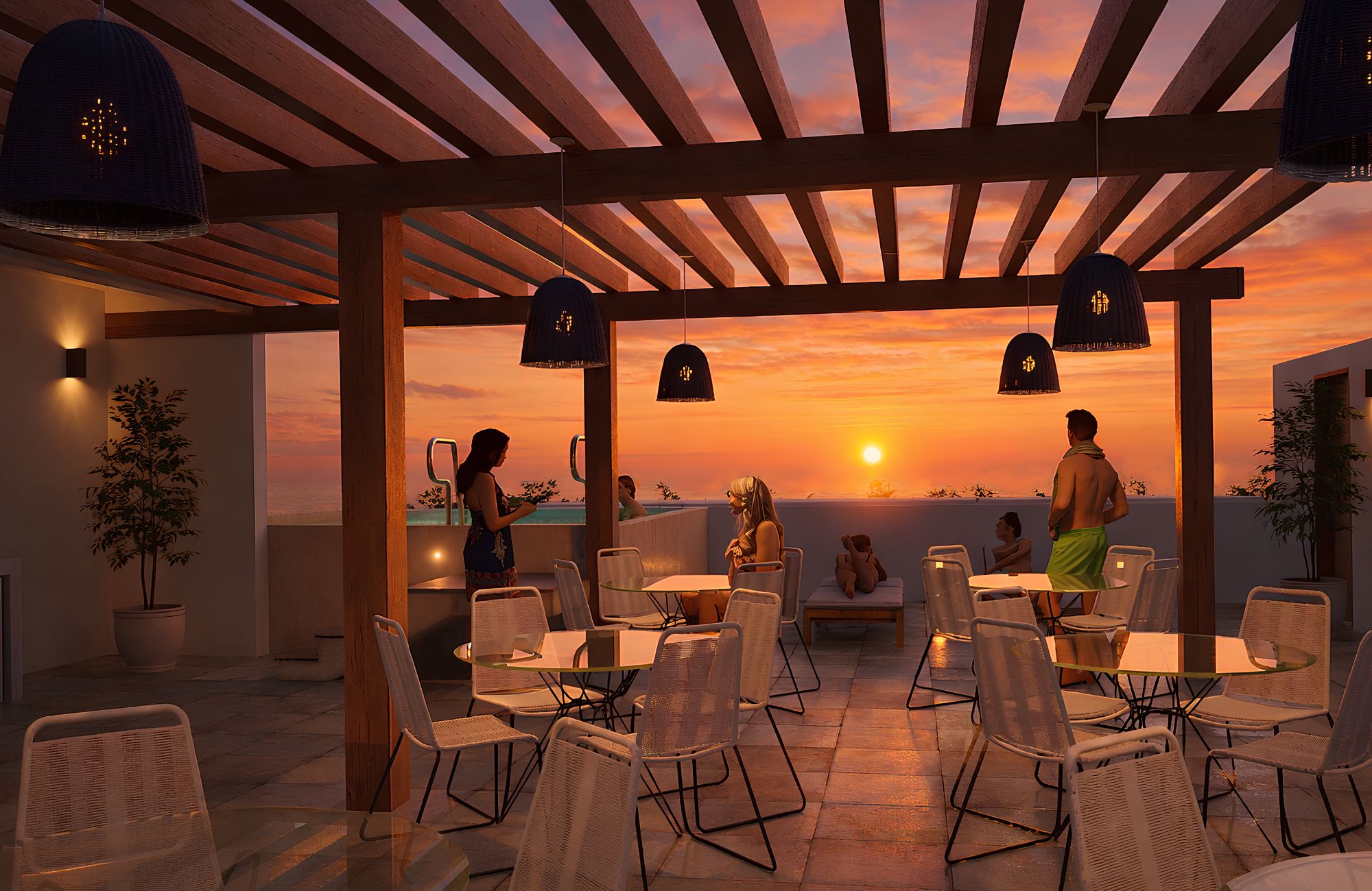 Furnished penthouse in Mexican Caribbean style steps from the beach, for sale
