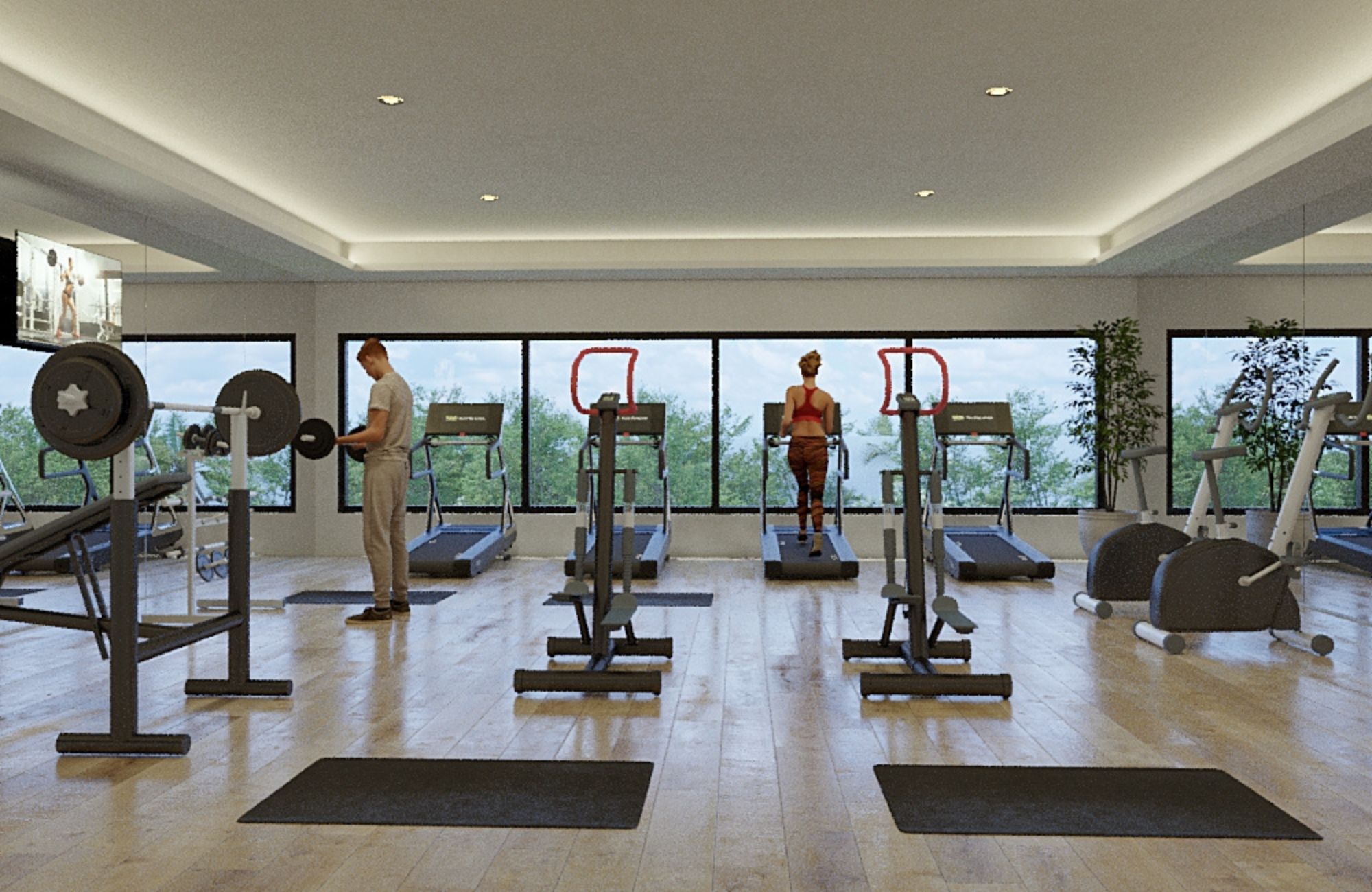 Studio with private terrace, pool, gym and hammock area, Downtown, for sale, Playa del Carmen.