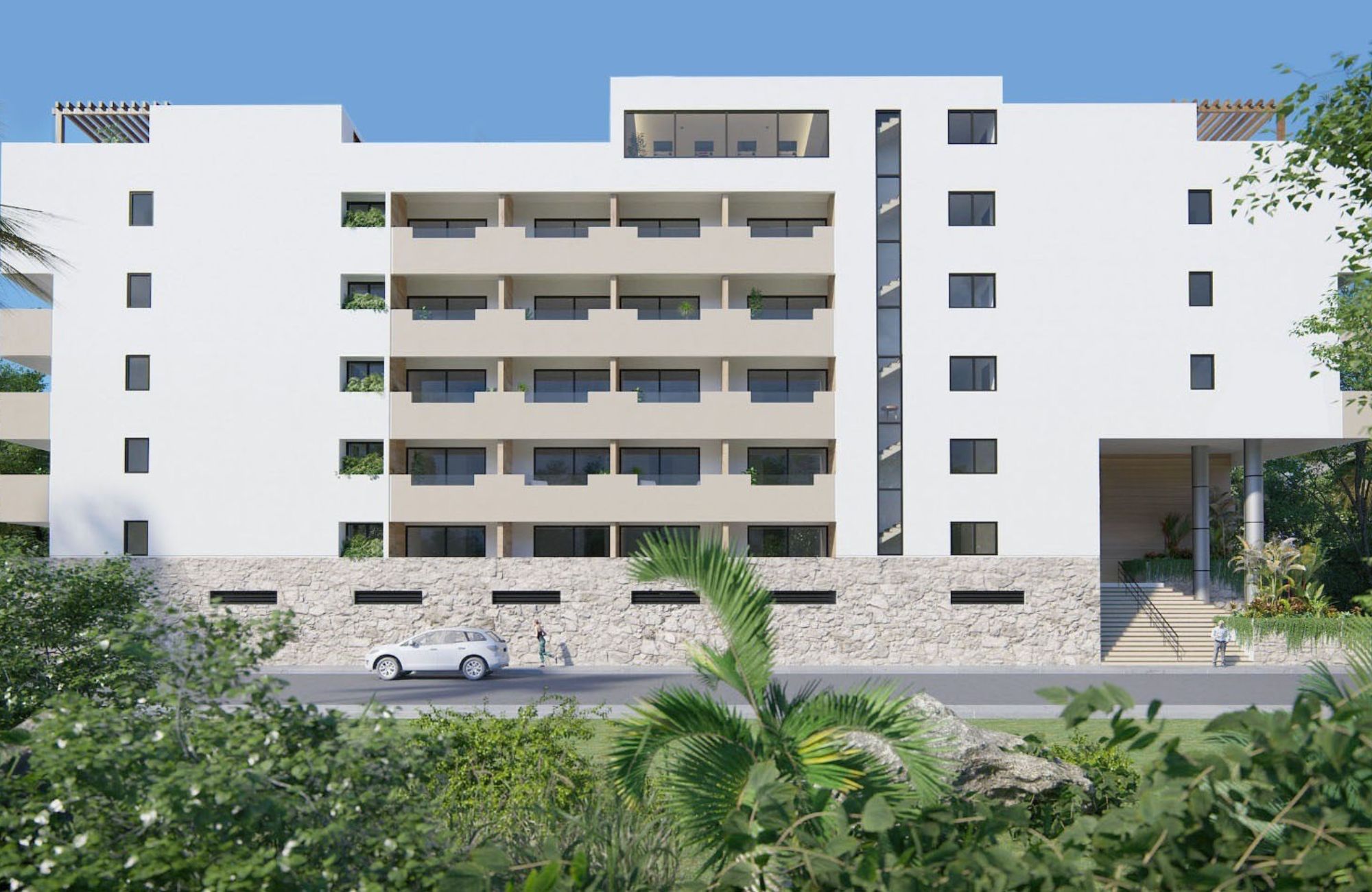 Studio with private terrace, pool, gym and hammock area, Downtown, for sale, Playa del Carmen.