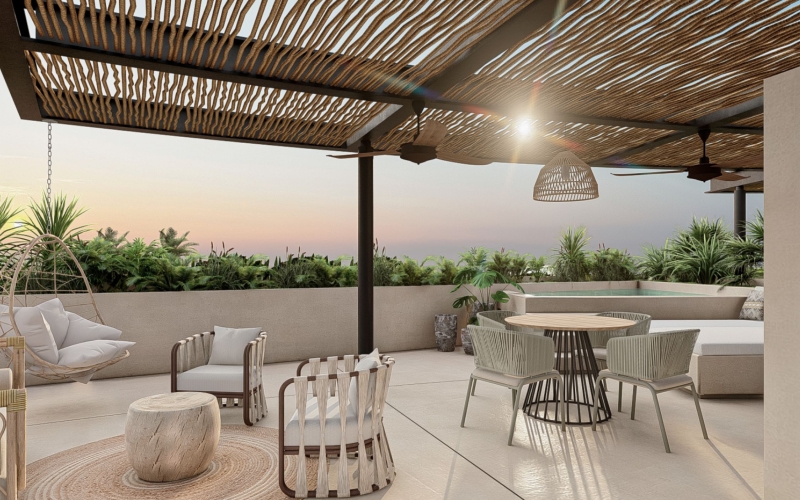 Oceanfront condo with 2 private pools for sale, Tankah, Tulum