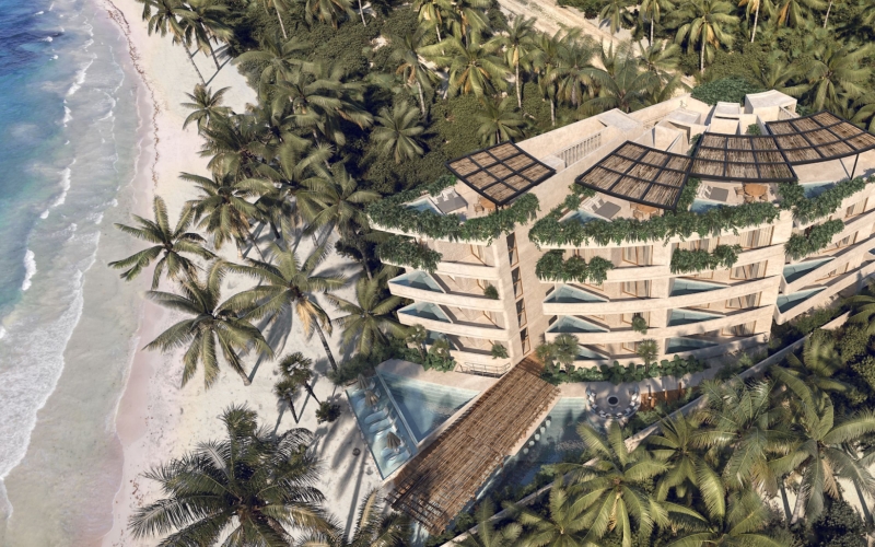 Oceanfront penthouse with private pool and service room for sale, Tankah, Tulum