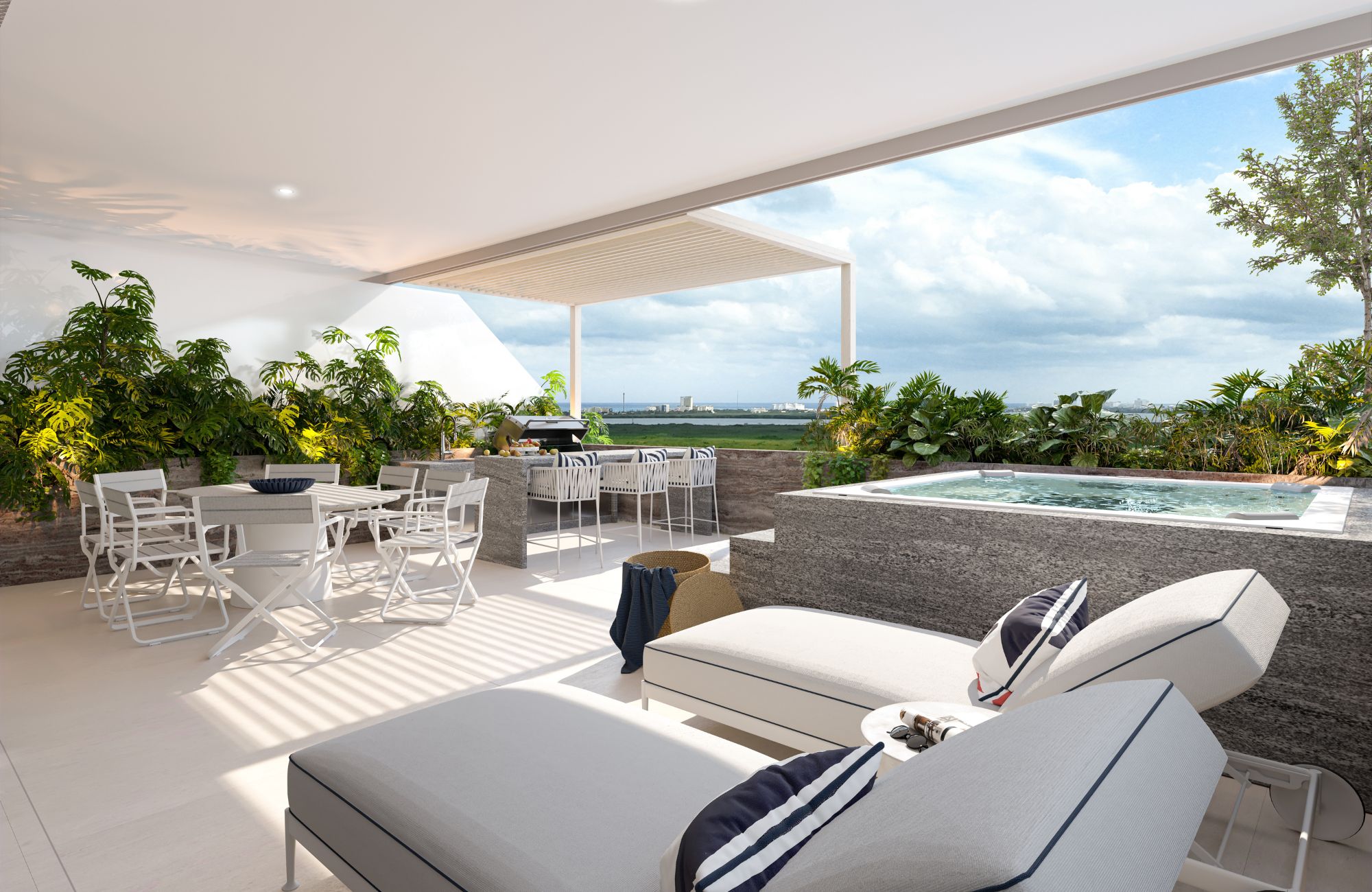 Departamento de 3 recamaras en edificio sustentable con vista al mar, campo de golf y reserva natural. Totalmente equipado y con amenidades