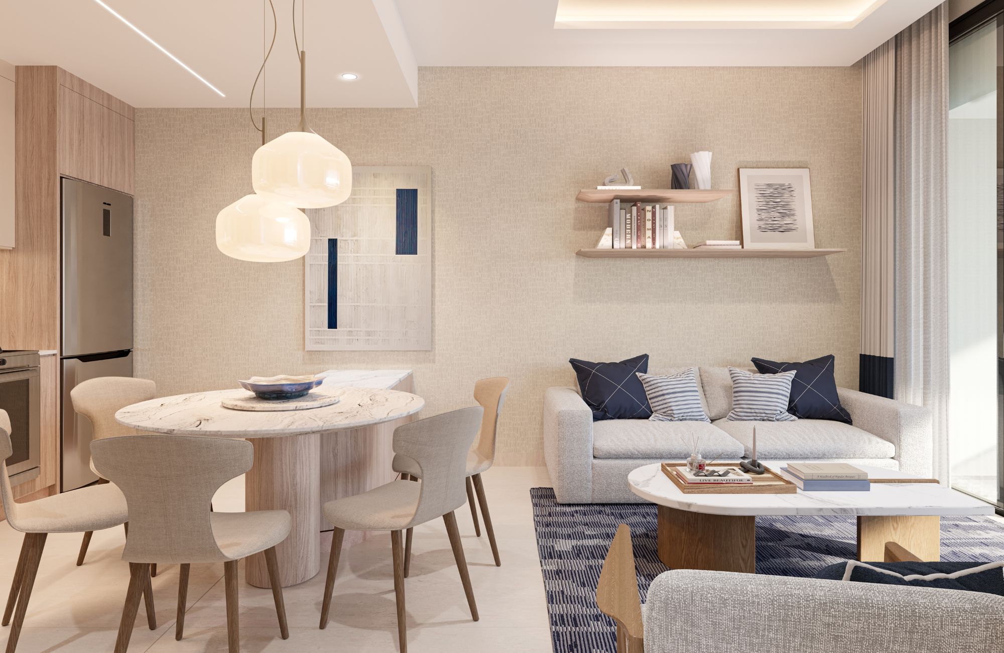 Marina front apartment, views of the golf course and nature reserve