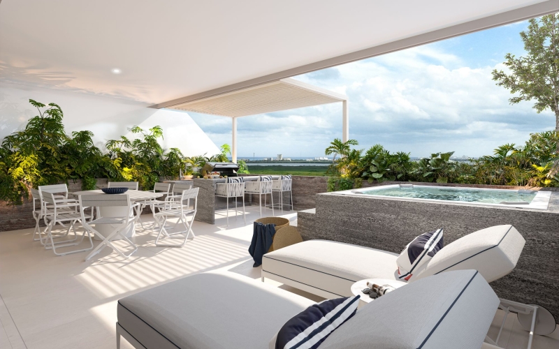 Villa with lagoon view and double terrace for sale, Parque Canc&uacute;n, Canc&uacute;n