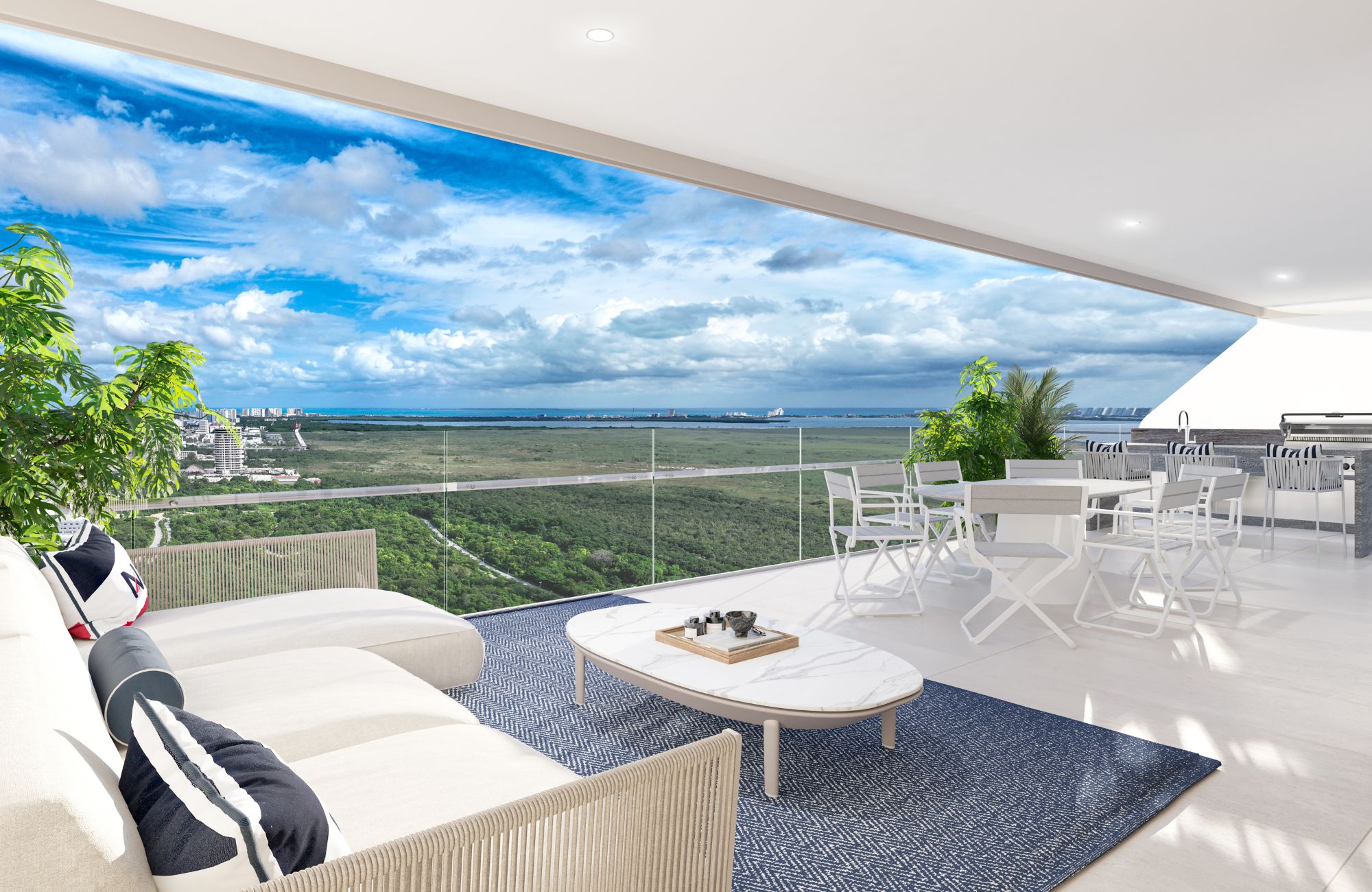 Marina front condominium with golf course views and nature reserve with luxury finishes.