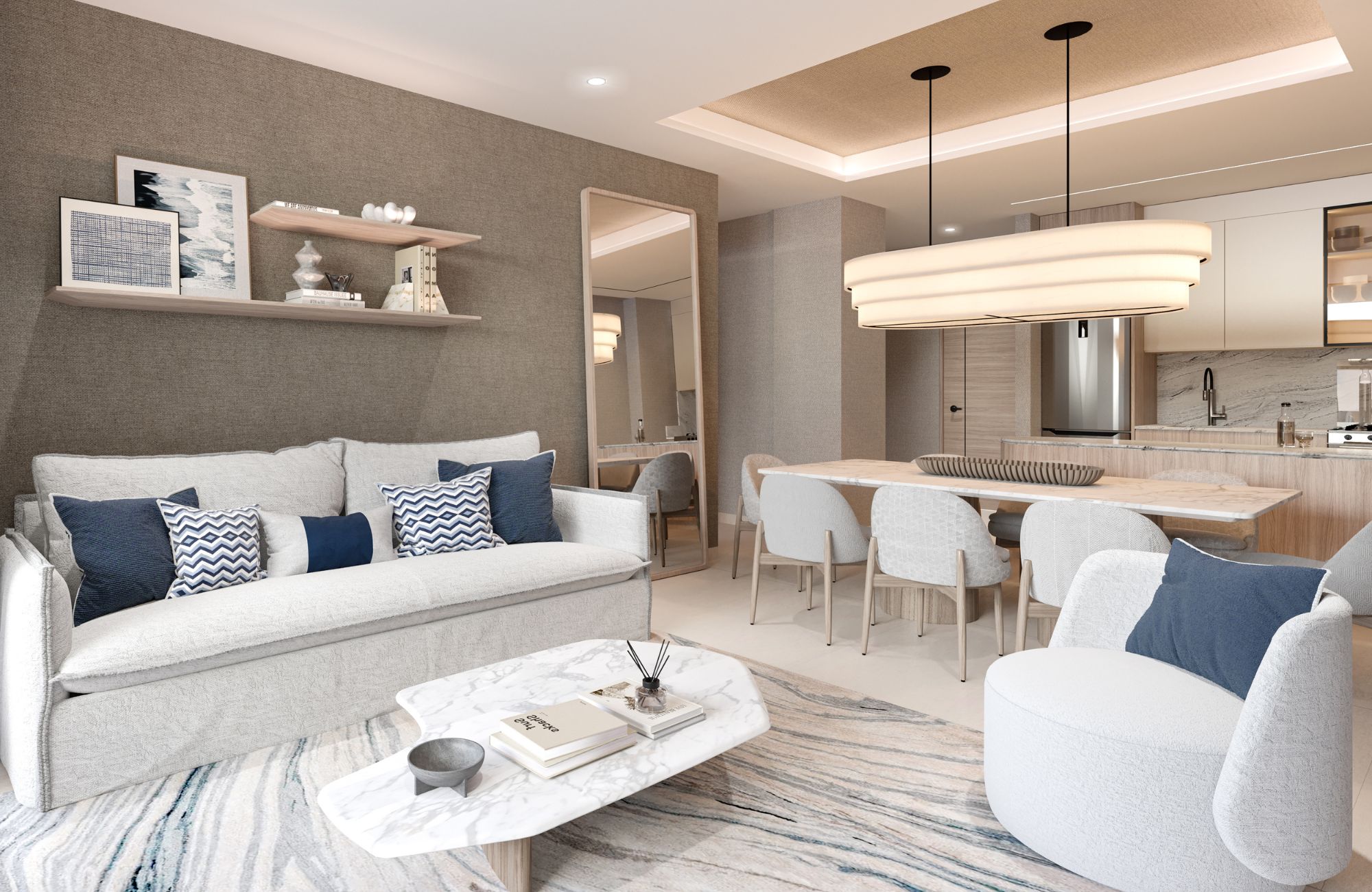 Luxury condo with beautiful views of the sea and the marina, with amenities: infinity pool, spa, gym, lounge area, meeting room, lobby