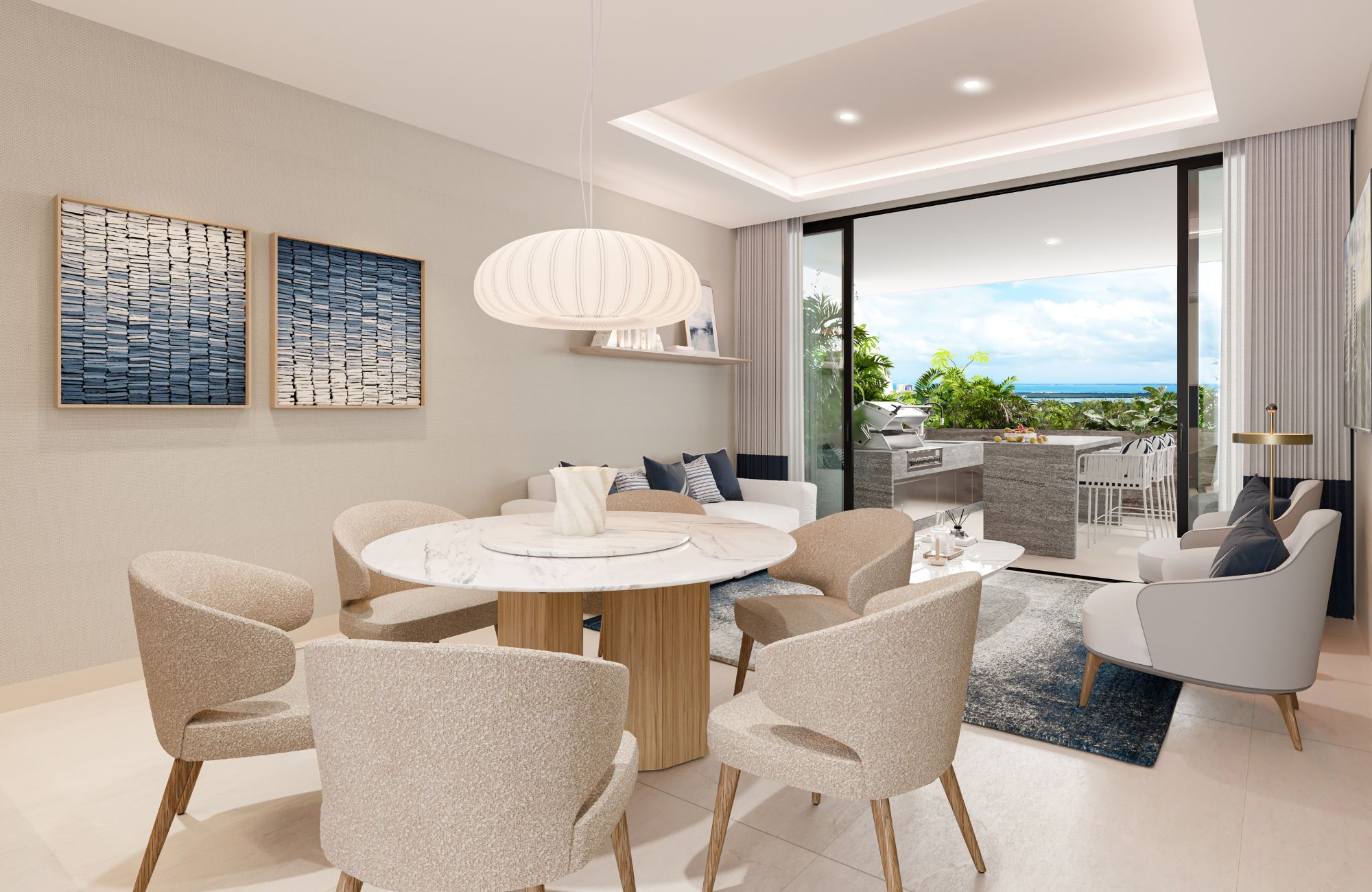 Luxury condo with beautiful views of the sea and the marina, with amenities: infinity pool, spa, gym, lounge area, meeting room, lobby