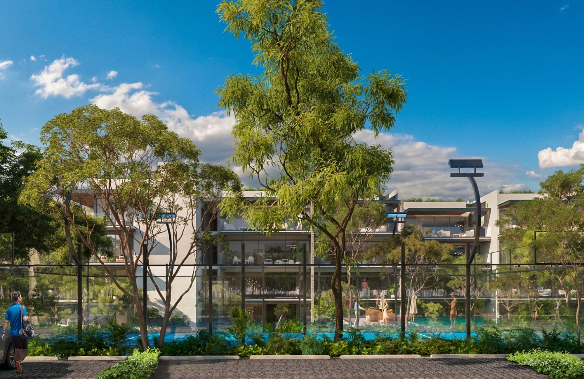 Condominium 350 meters from the sea, ocean view pool, art gallery, unique design, roof garden with jacuzzi, for sale in Playa del Carmen.