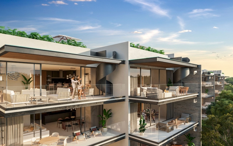 Condo with Multiple Private Terraces, for Sale, Playacar, Playa del Carmen