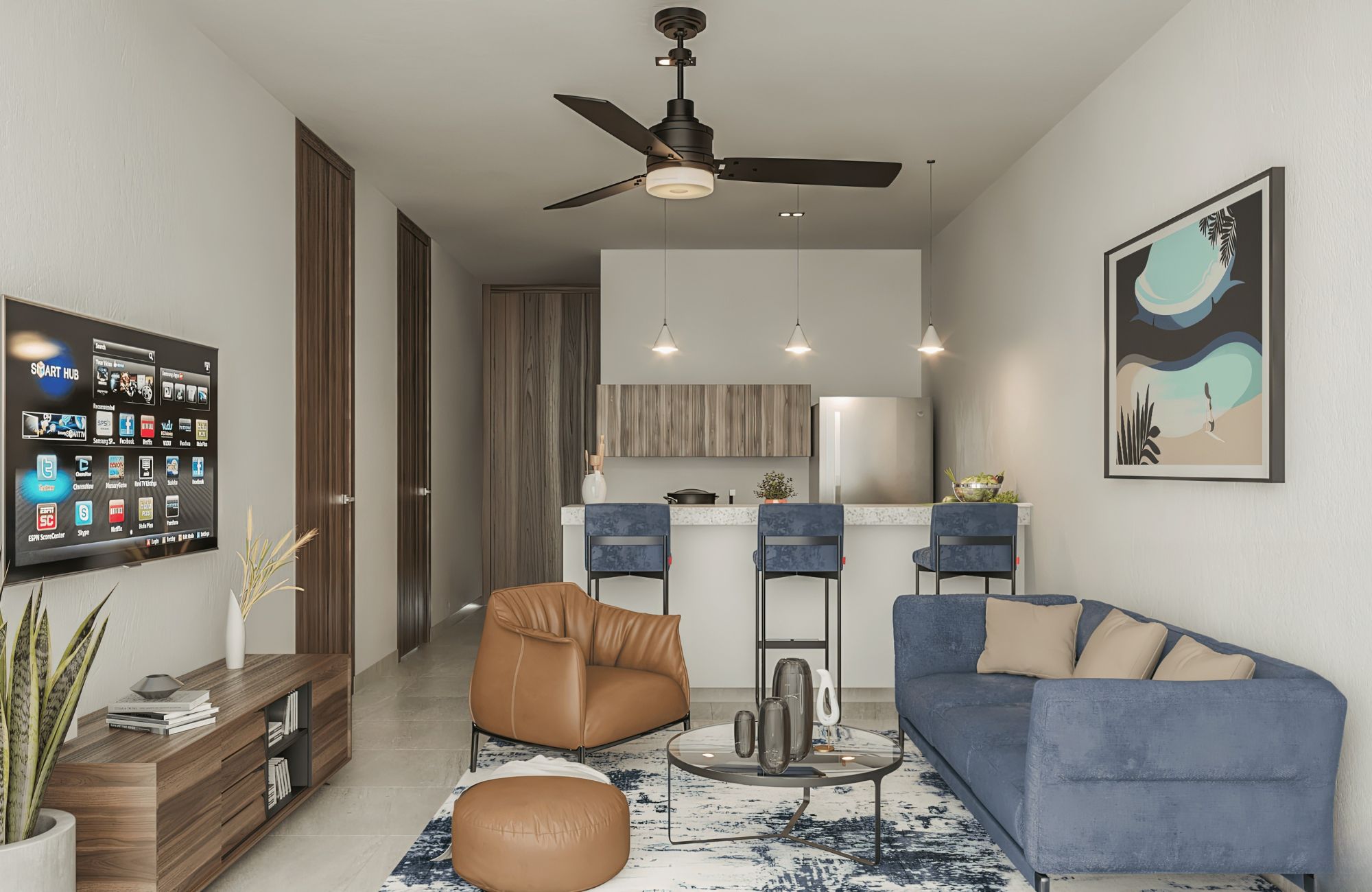 Apartment with terrace, pool, golf simulator, running track for sale, North Zone, Merida.