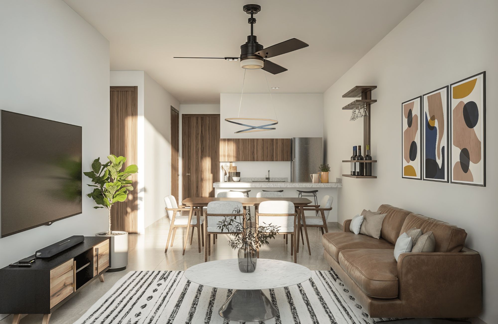 Apartment with terrace, pool, golf simulator, running track for sale, North Zone, Merida.