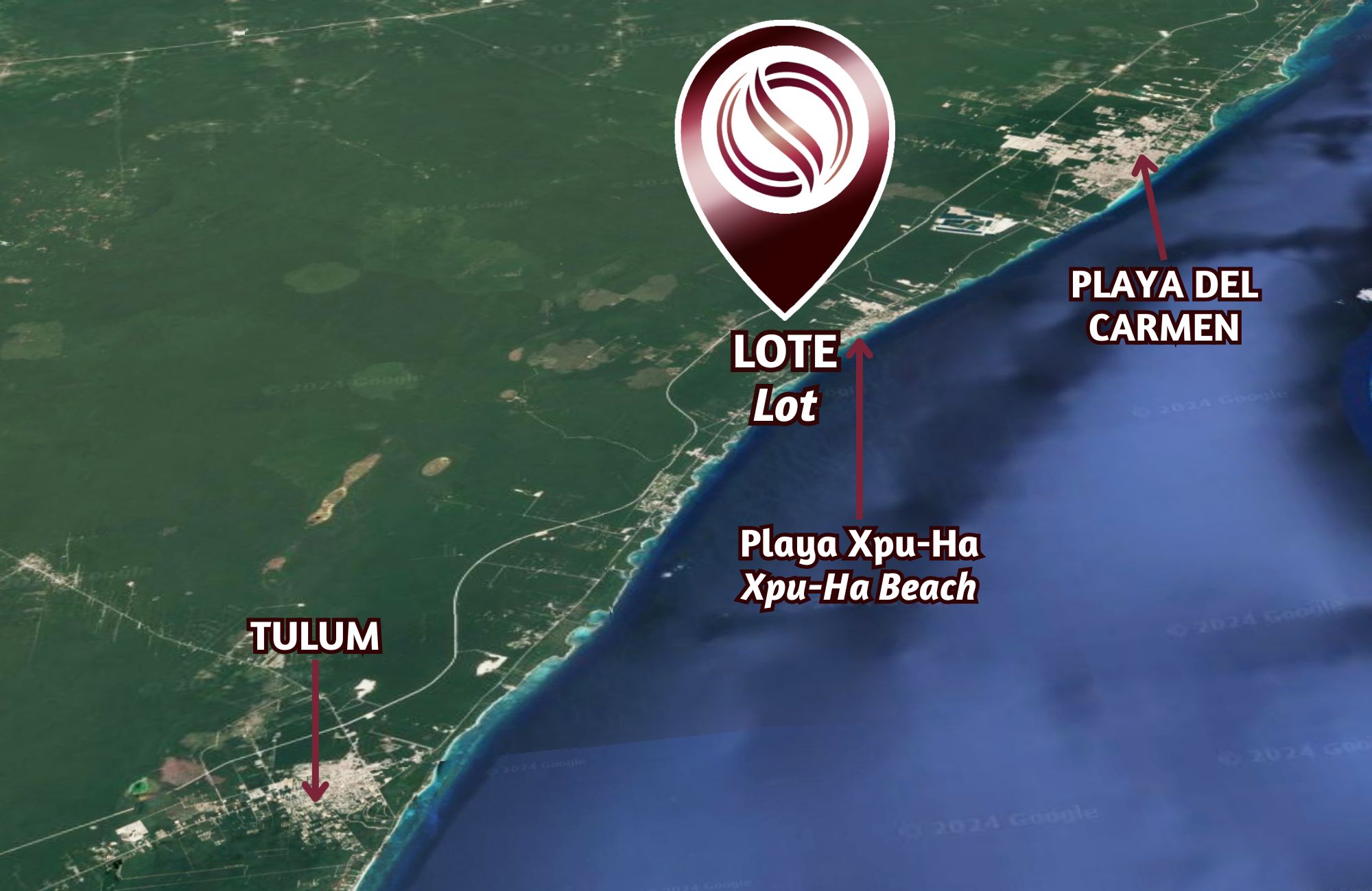 Lot in a private residential community with a clubhouse, sports courts, swimming pool, and dog areas for sale in Playa del Carmen.