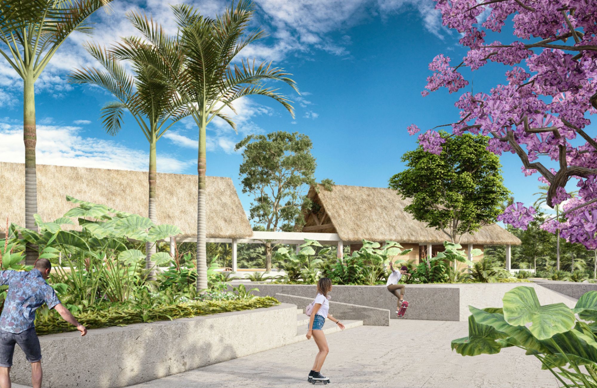 Land for sale in Playacar, common area with pool, in gated community with golf course and access to beach club.