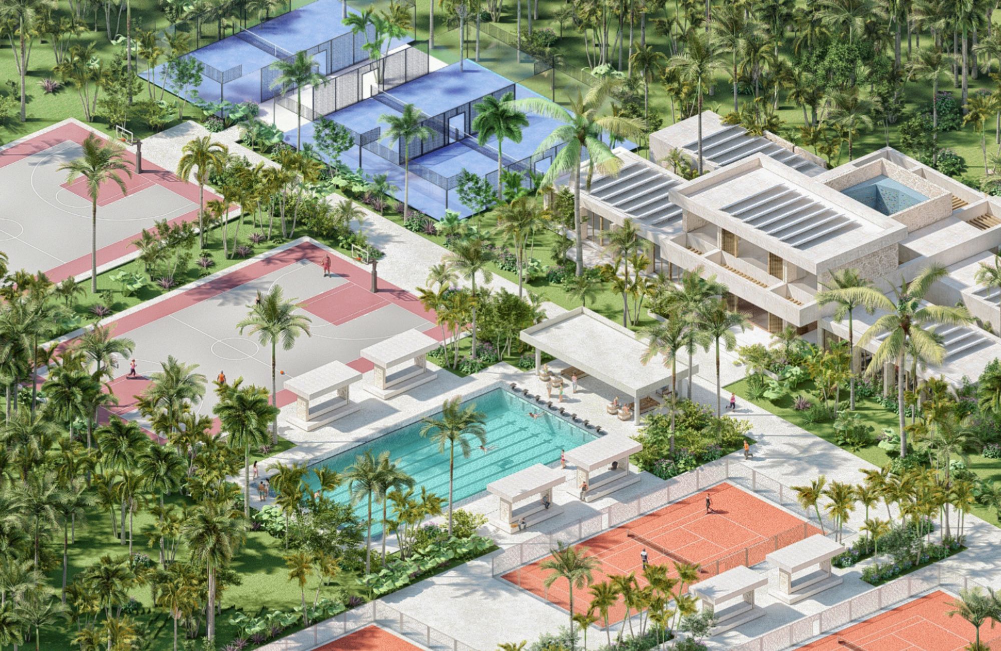 Land for sale in Playacar, common area with pool, in gated community with golf course and access to beach club.