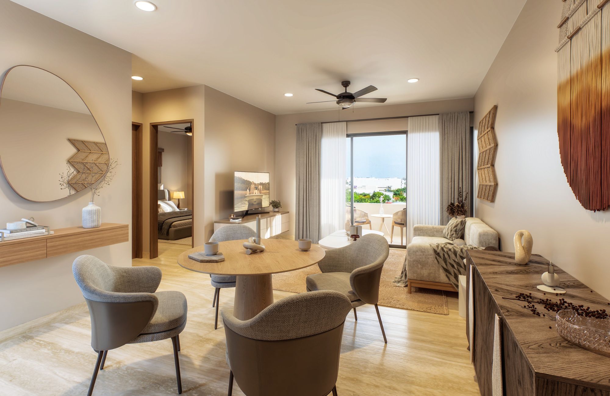 Apartment with terrace, rooftop with pool, jacuzzi, gym, coworking, concierge, pre-construction, for sale, Playa del Carmen,  downtown.