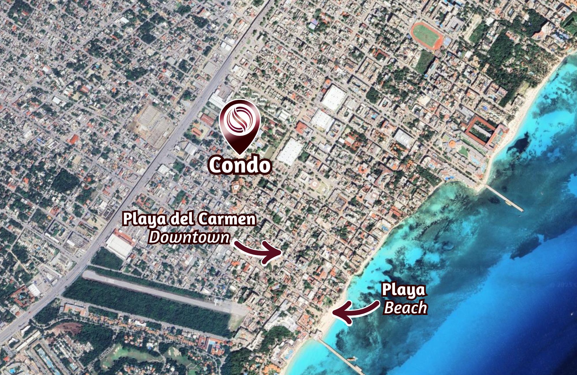 Studio with terrace, ocean view amenities, for sale Downtown Playa del Carmen