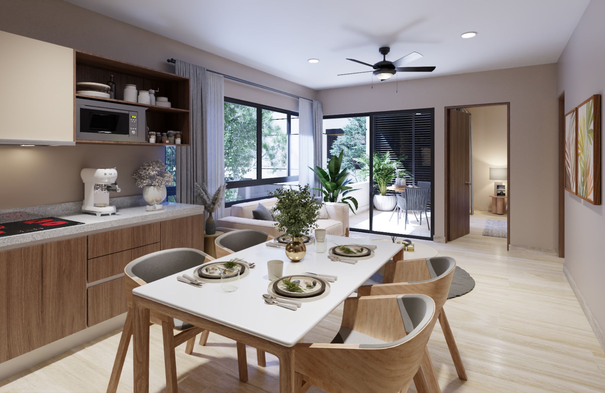 Studio with terrace, ocean view amenities, for sale Downtown Playa del Carmen