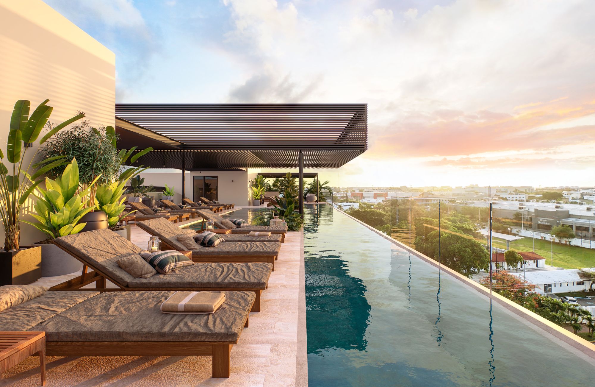 2 bedroom condo + studio, double height, with beach club, golf course &amp; exclusive amenities, for sale, Corasol, Playa del Carmen, pre-constr