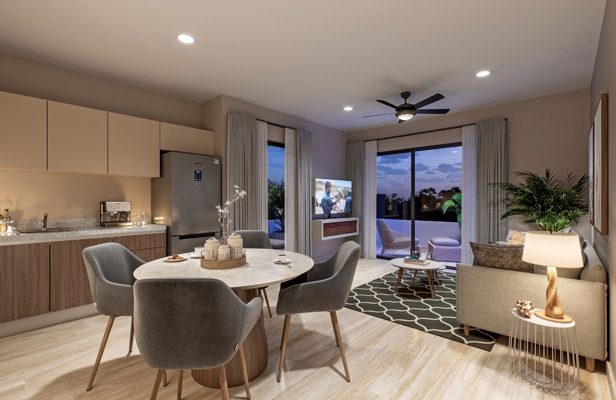 2 bedroom condo + studio, double height, with beach club, golf course &amp; exclusive amenities, for sale, Corasol, Playa del Carmen, pre-constr