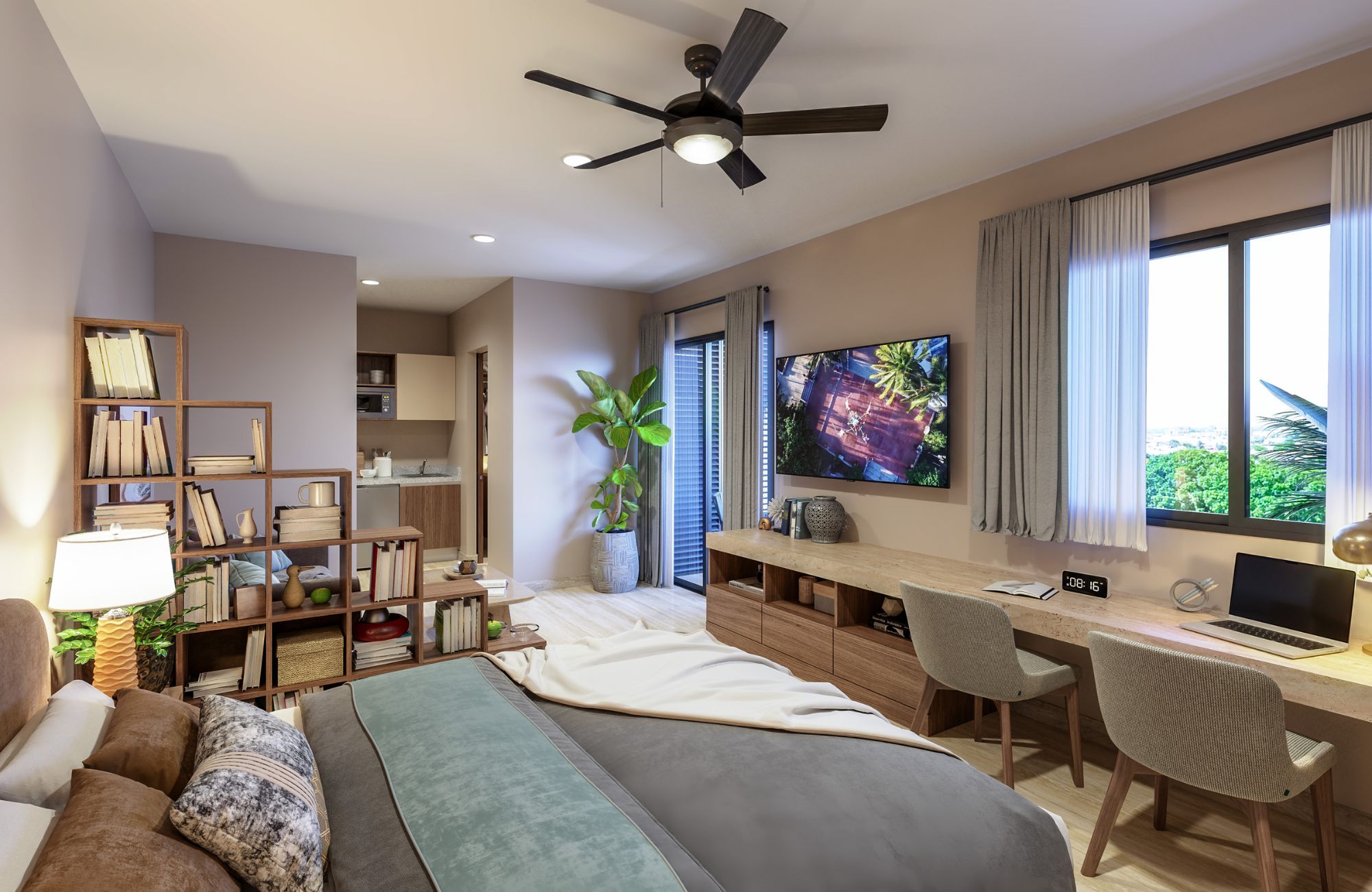 2 bedroom condo + studio, double height, with beach club, golf course &amp; exclusive amenities, for sale, Corasol, Playa del Carmen, pre-constr