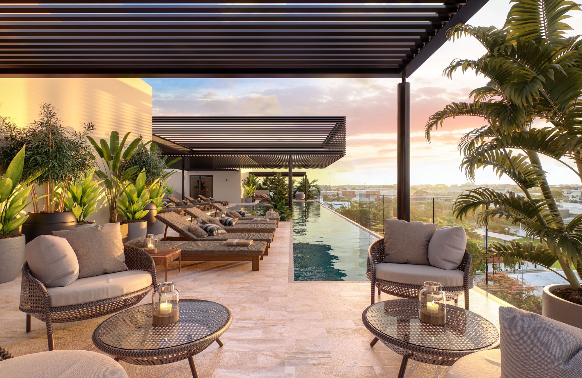 2 bedroom condo + studio, double height, with beach club, golf course &amp; exclusive amenities, for sale, Corasol, Playa del Carmen, pre-constr