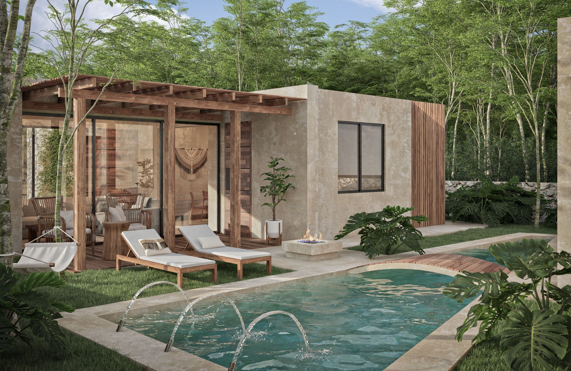 Furnished home with pool, cenote, and Clubhouse for sale, Allegranza Playa del Carmen