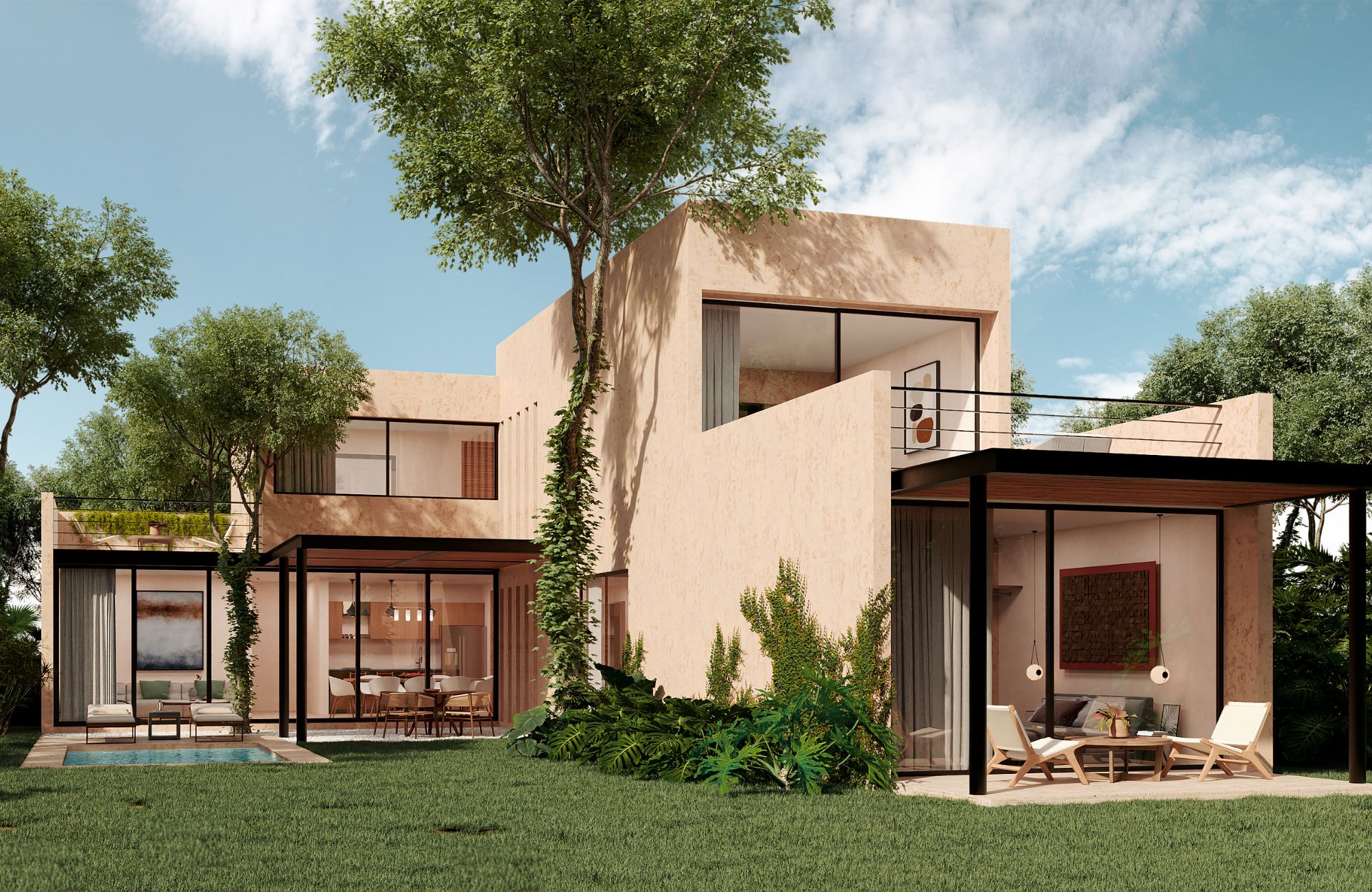 Residence with garden, terrace and clubhouse with amenities, for sale, Mayakoba, Playa del Carmen.