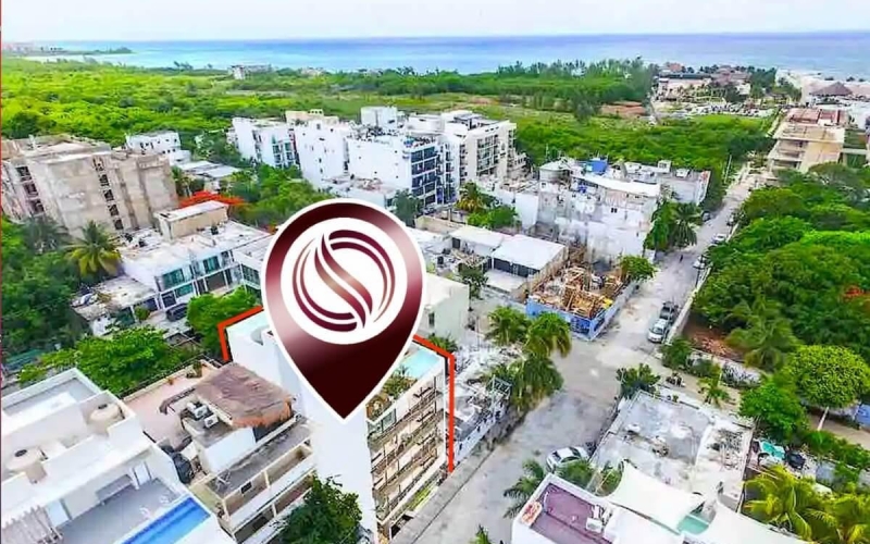 Vista al mar en rooftop con alberca, condo a pasos de la 5ta Av. DK05, Venta PDC