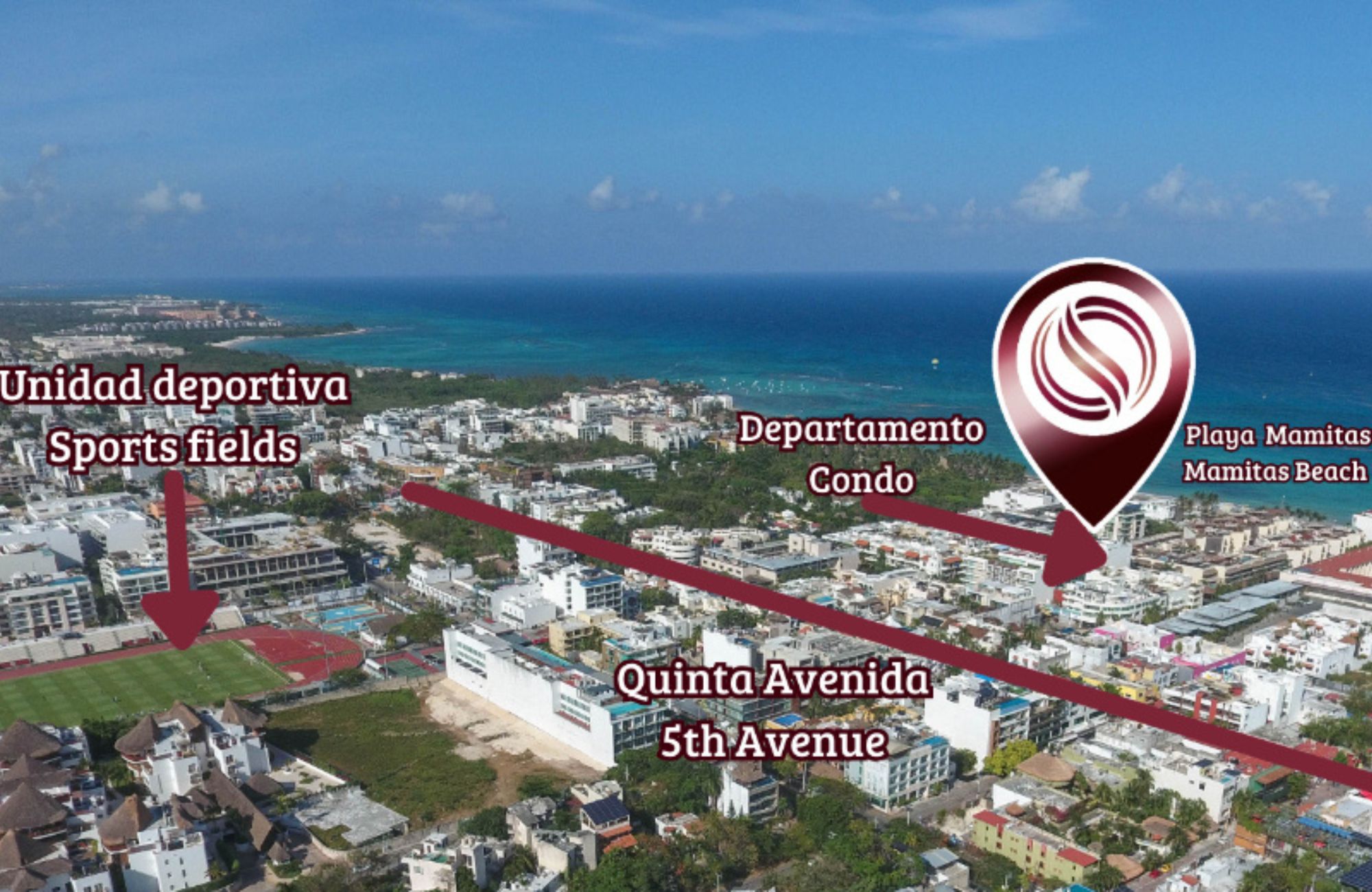 Condominio con terraza de 33 m2, rooftop con jacuzzi y alberca con vista al campo de golf, club de playa, casa club y amenidades de lujo en