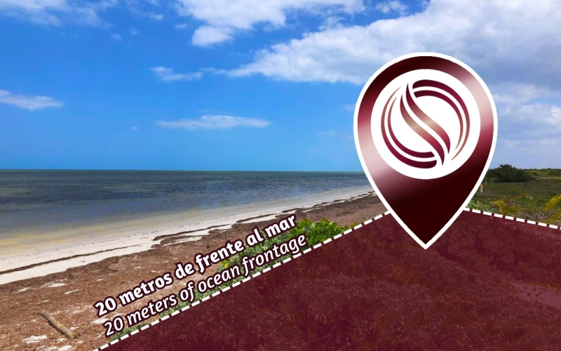 20 Meters of Oceanfront Single-Family Lot for Sale in Santa Clara, Yucat&aacute;n.